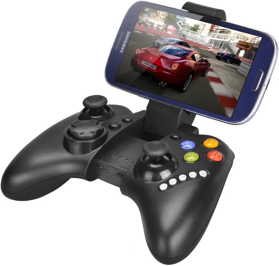 Megadream Wireless Android Game Controller Gamepad Joystick with Clamp Holder for Samsung Galaxy S9 S8 S7 S6 Note 9 8, Sony Xperia, HTC One, LG, Moto, Google, Nokia Lumia, Tablets PC, Max 6 inch Black