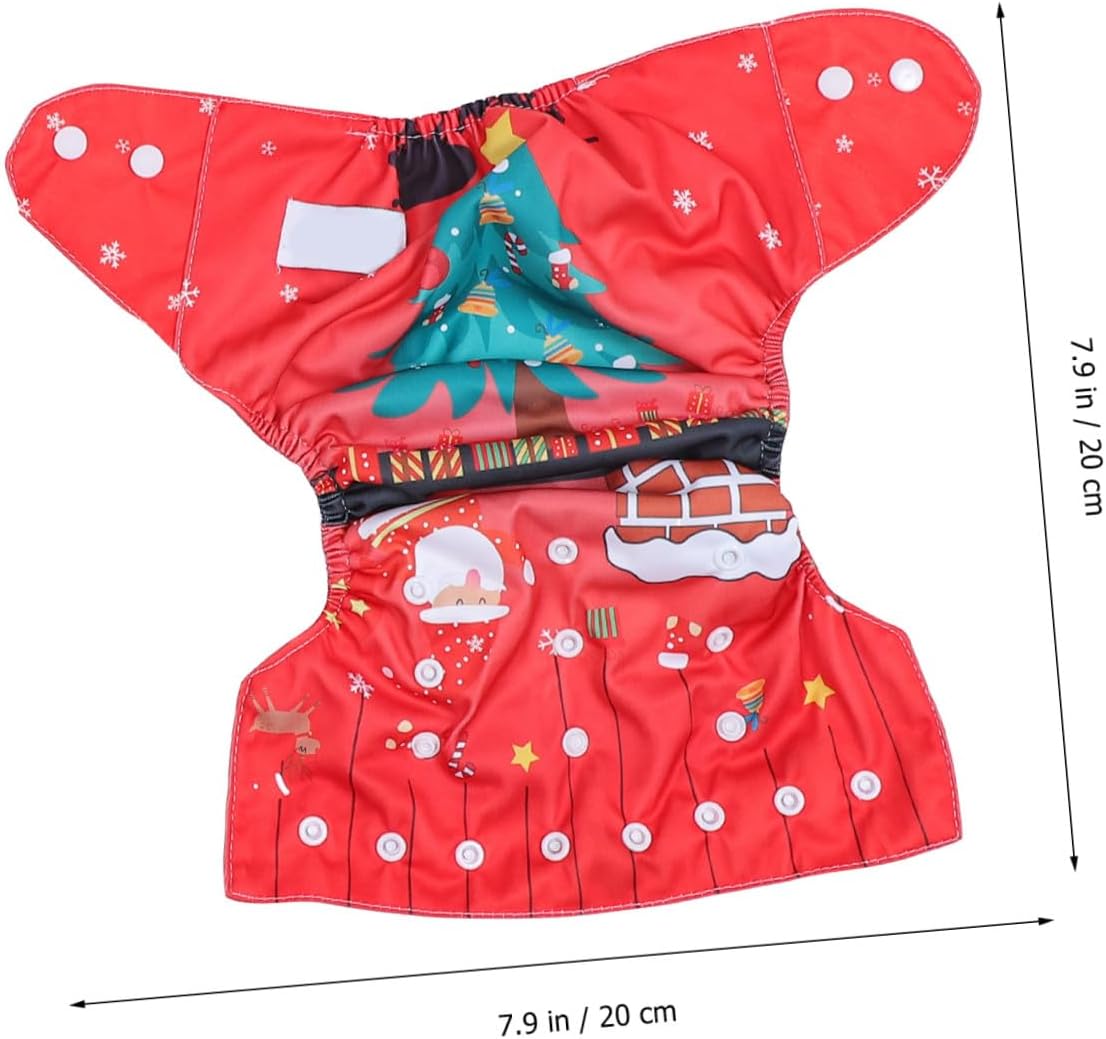 FRCOLOR 2Pcs Training Pants Christmas Cloth Diaper Cover Washable Newborn Elastic Comfortable Nappy for Outdoor Use and Potty Training
