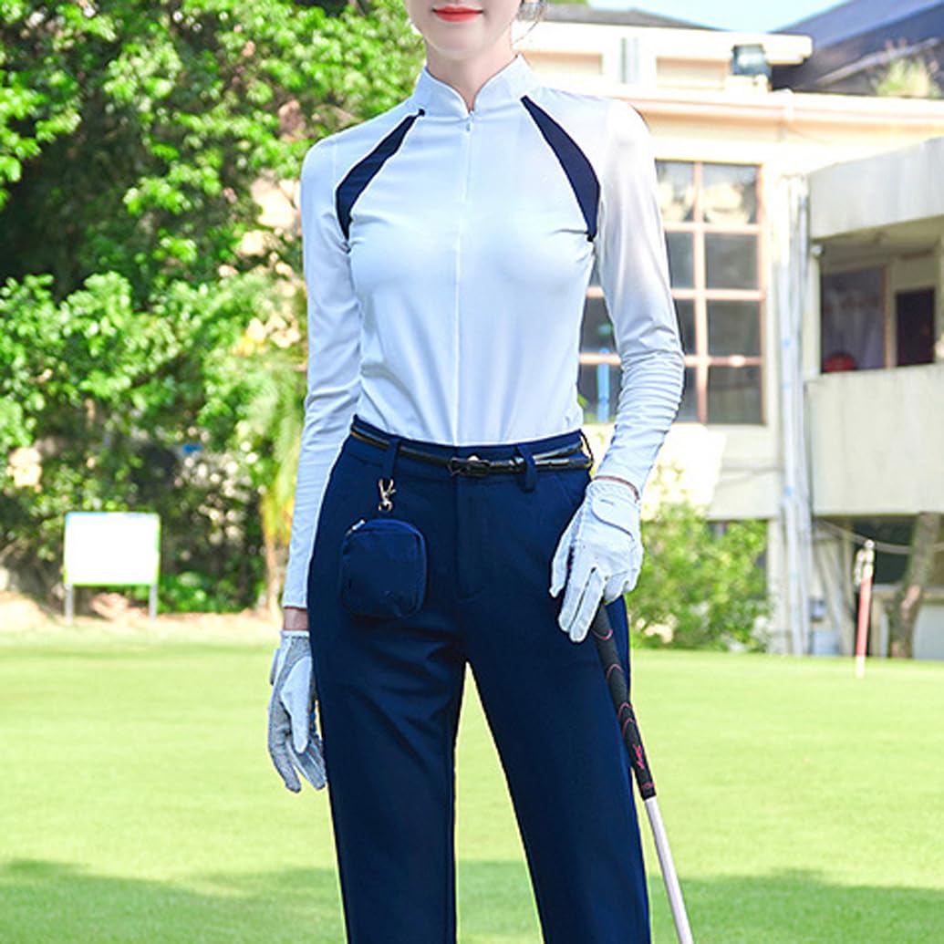 Chemise De Golf À Manches Longues pour Femmes Haut De Tennis À Séchage Rapide Polo Athlétique Élastique