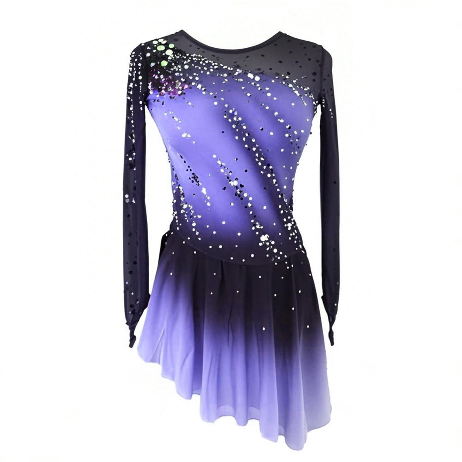 LIUHUO Eiskunstlaufkleid für Mädchen und Damen, eleganter Farbverlauf, Qualität, Kristalle, Wettkampf-Skate-Rock