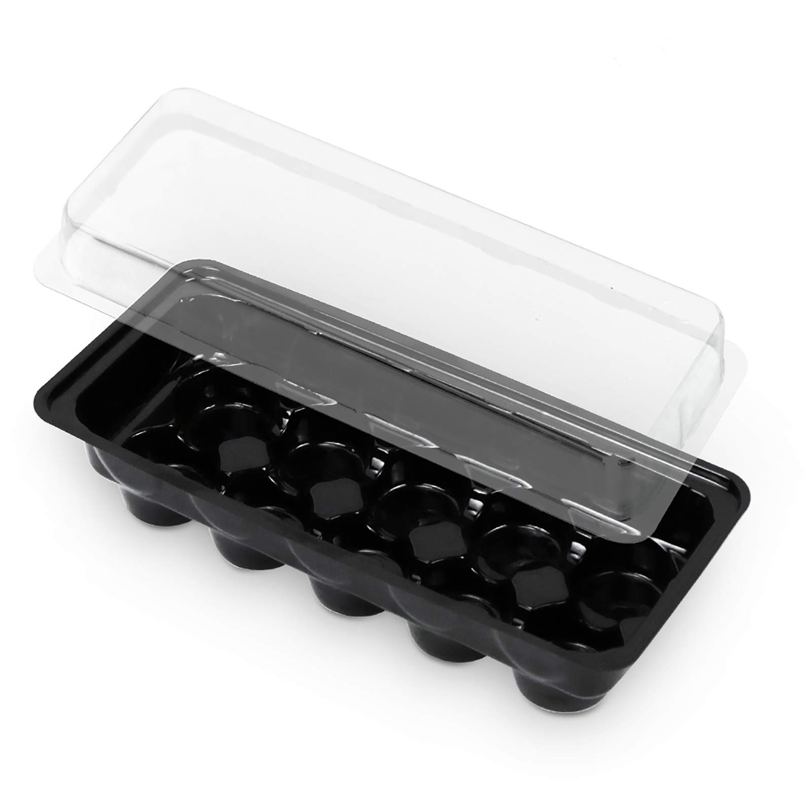 Jitnetiy 5 Pack Windowsill Greenhouse Trays with Cover Dome, Gardening Seed Starting Kit with 36mm Peat Pellets for Grow Herbs Flowers Vegetables