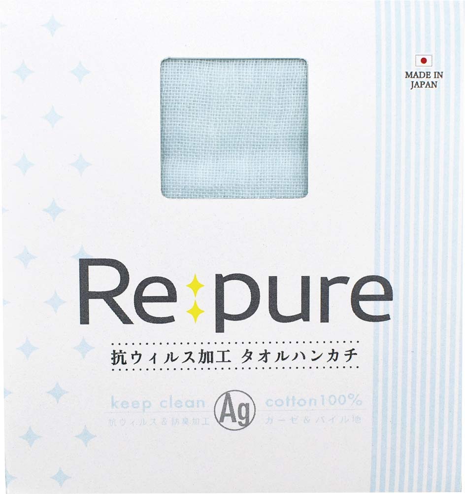 Amazon.co.jp: 現代百貨 Re:pure 抗ウィルス タオルハンカチ GY サイズ