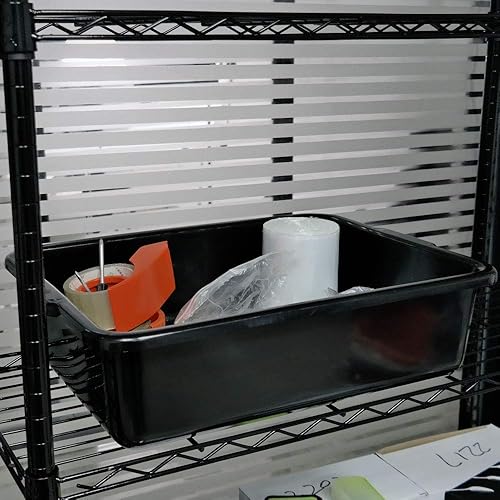 Miniatura 5 de Paquete de 4 grandes tinas comerciales de plástico, caja de autobús utilitario rectangular de 22 L