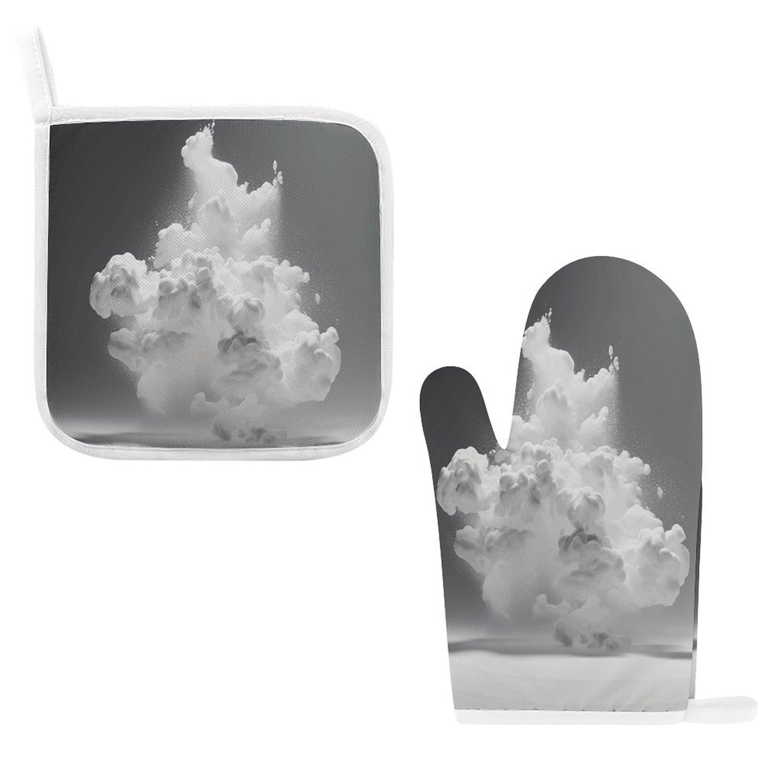 Btcowzrv Style A Cloud Floating Oven Mitts And Pot Holders 2Pcs Set