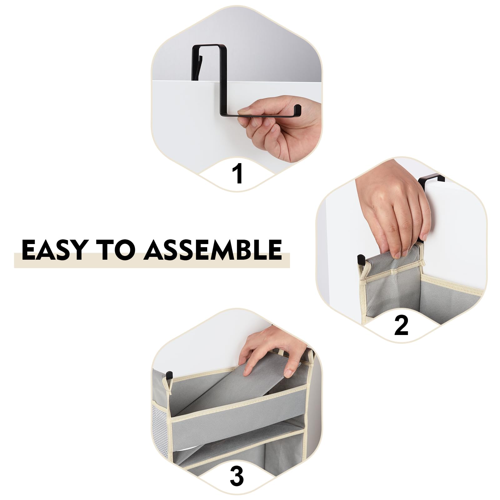Organizador sobre la puerta con 6 estantes y 12 bolsillos laterales, almacenamiento sobre la puerta para baño, dormitorio, guardería, organizadores de puerta colgantes para pañales de bebé y