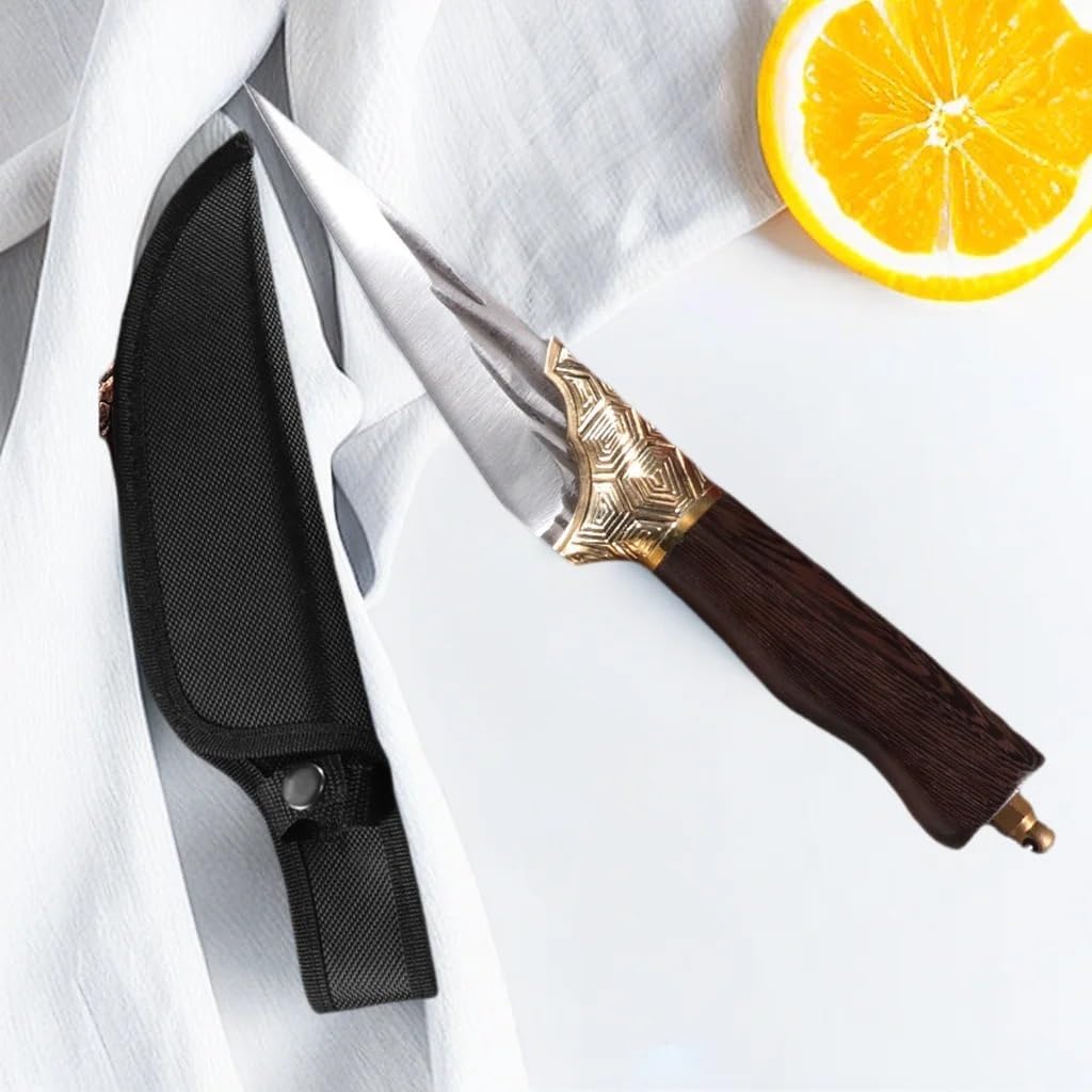 DAXXIN Meat Cleaver,Cleaver Knife, 5.5 Inch Boning Knife Hand Forge Blade Chef Knife Wooden Handle Slicing Meat Fruit Vegetable Kitchen Knives With Sheath