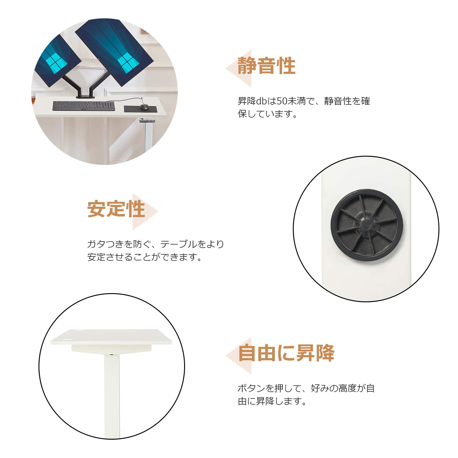 Amazon | Sunon 電動昇降デスク PCデスク 昇降式テーブル