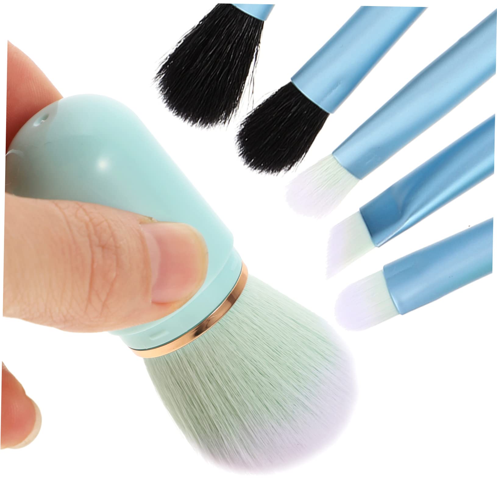 Housoutil 4ensembles Set De Pinceaux De Maquillage Fibres Artificielles Avec Miroir De Pinceaux Portables Pour Maquillage Et Spéciaux
