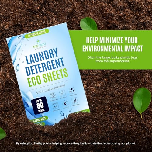 Image of Eco-Friendly 80 Loads Ultra Concentrated Laundry Detergent Sheets | Travel Friendly Stain-Fighting Enzymes & Plant Powered, Washer Sheets, Space Saving, for Hot /Cold Cycles - Pack of 2