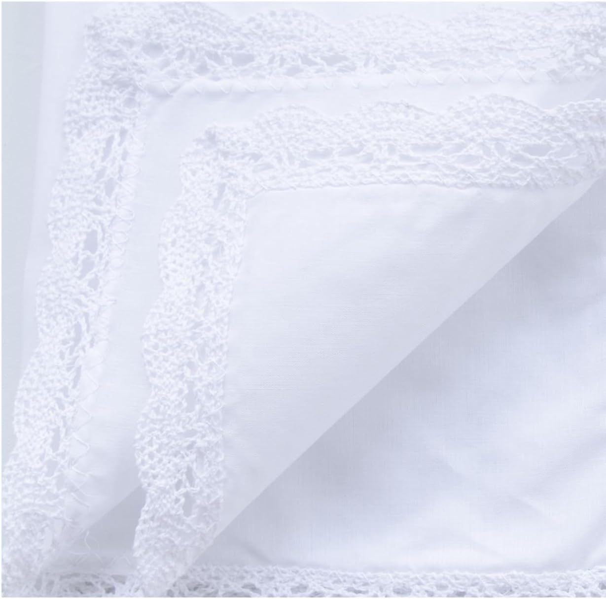 6個パックレディースコットン刺繍ハンカチレースBorderホワイトHankies US サイズ: onesize