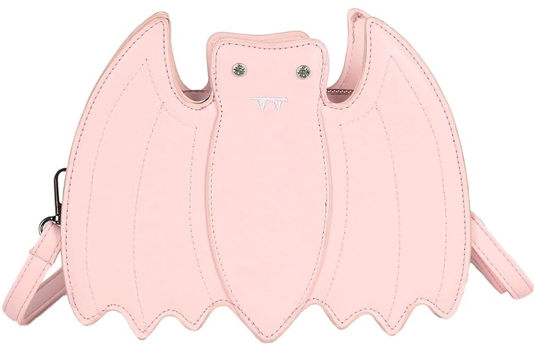 QZUnique Halloween Purses Gothic Novelty Shoulder Bag Pumpkin Coffin Skull Bat Crossbody Bag holiday Party Gift Candy Bag - J-pink-big