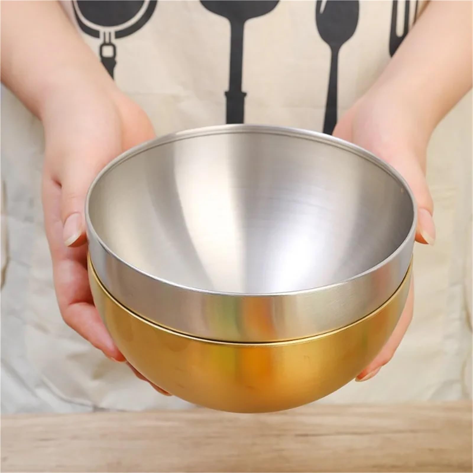 Ensaladeras de acero inoxidable | Multicolor, 1, 2, 3, 5 piezas, Preparación de comidas, Ensalada, Fruta, Pasta, Sopa, Hornear: Cocina casera(Silver,5PCS)