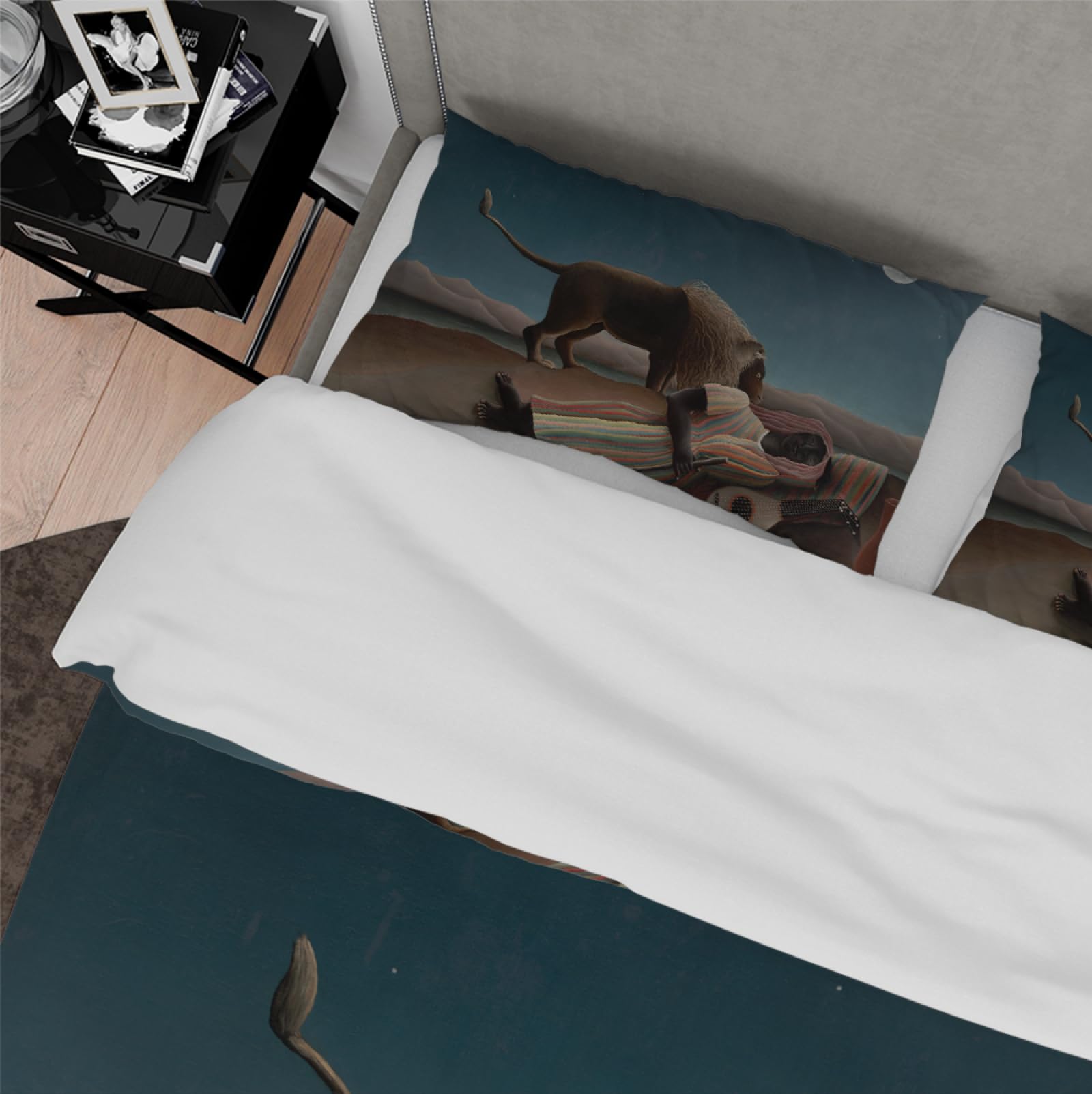 Rousseau Aesthetic klasyczny komplet pościeli, 2 poszewki na poduszkę z zamkiem błyskawicznym, bez prześcieradła, oddychający materiał, 200 x 200 cm