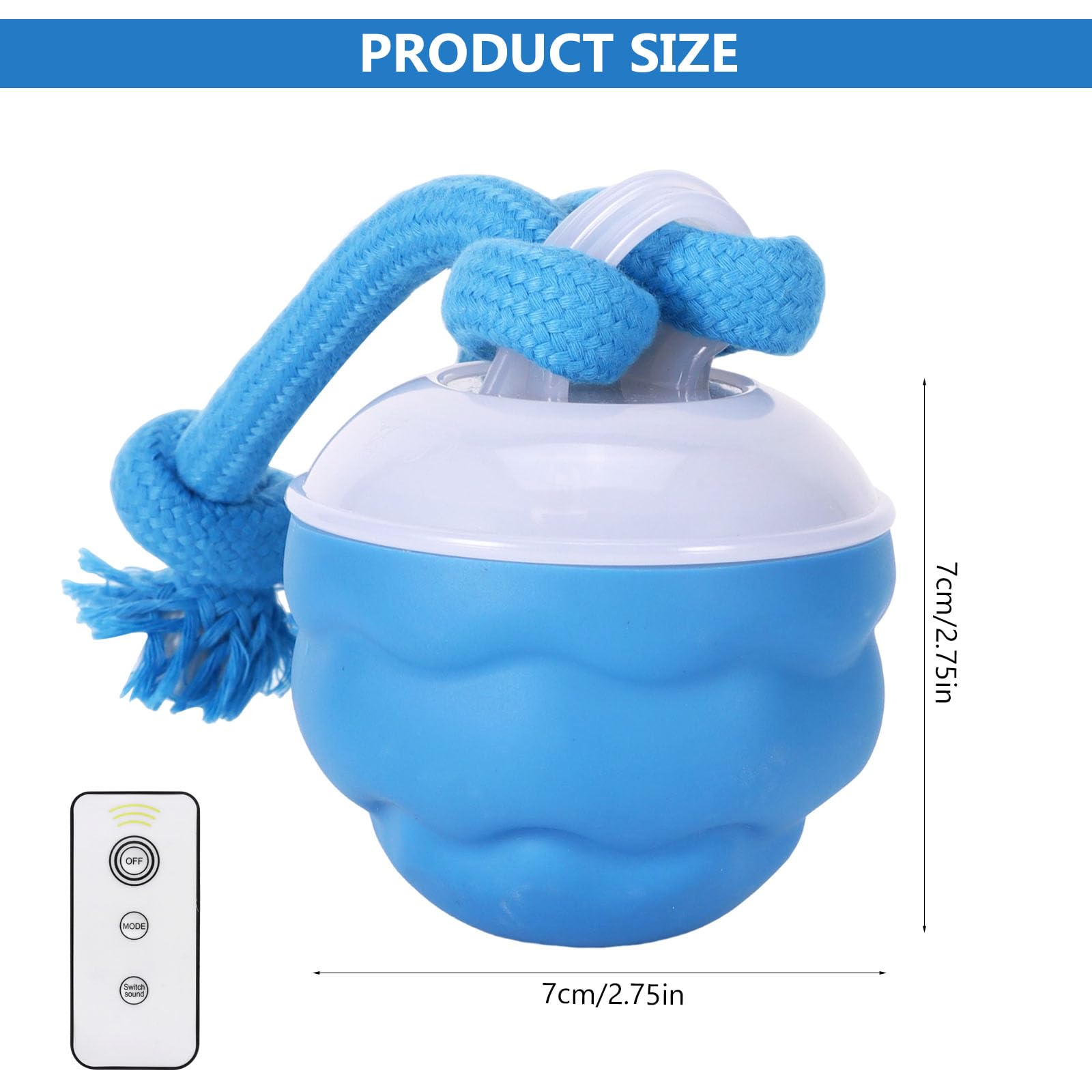 DEECOZY Interactive Dog Toys Ball with Motion Activated, Fun Moving Smart Dog Active Rolling Ball with Two Chew Ropes - Image 2