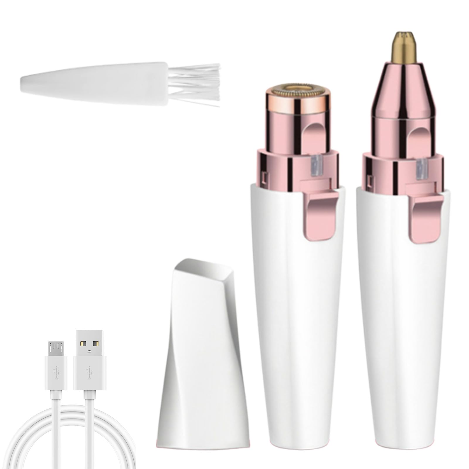 Hair Remover for Face and Nose,Facial Hair Removal for Women,2 In1 Rechargeable Facial Hair & Eyebrow - LED Light