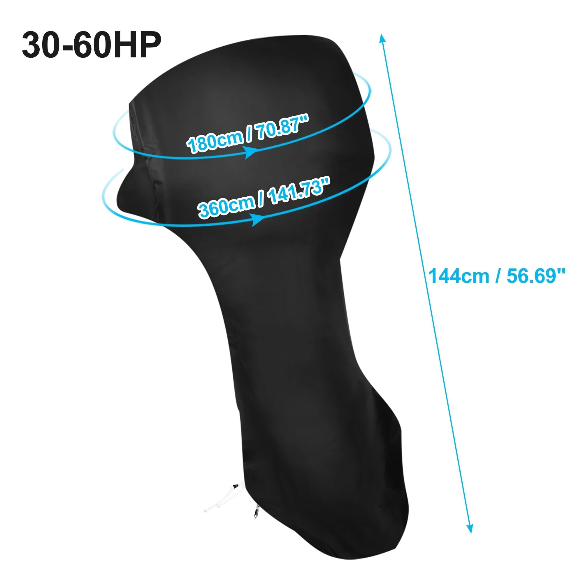 Copertura per Barca Accessori Barca Copertura Impermeabile per Motore fuoribordo per Barca Adatta Fino a 250-300 CV, Protezione per Motore fuoribordo in Tessuto Oxford 420D(60-100HP Black)