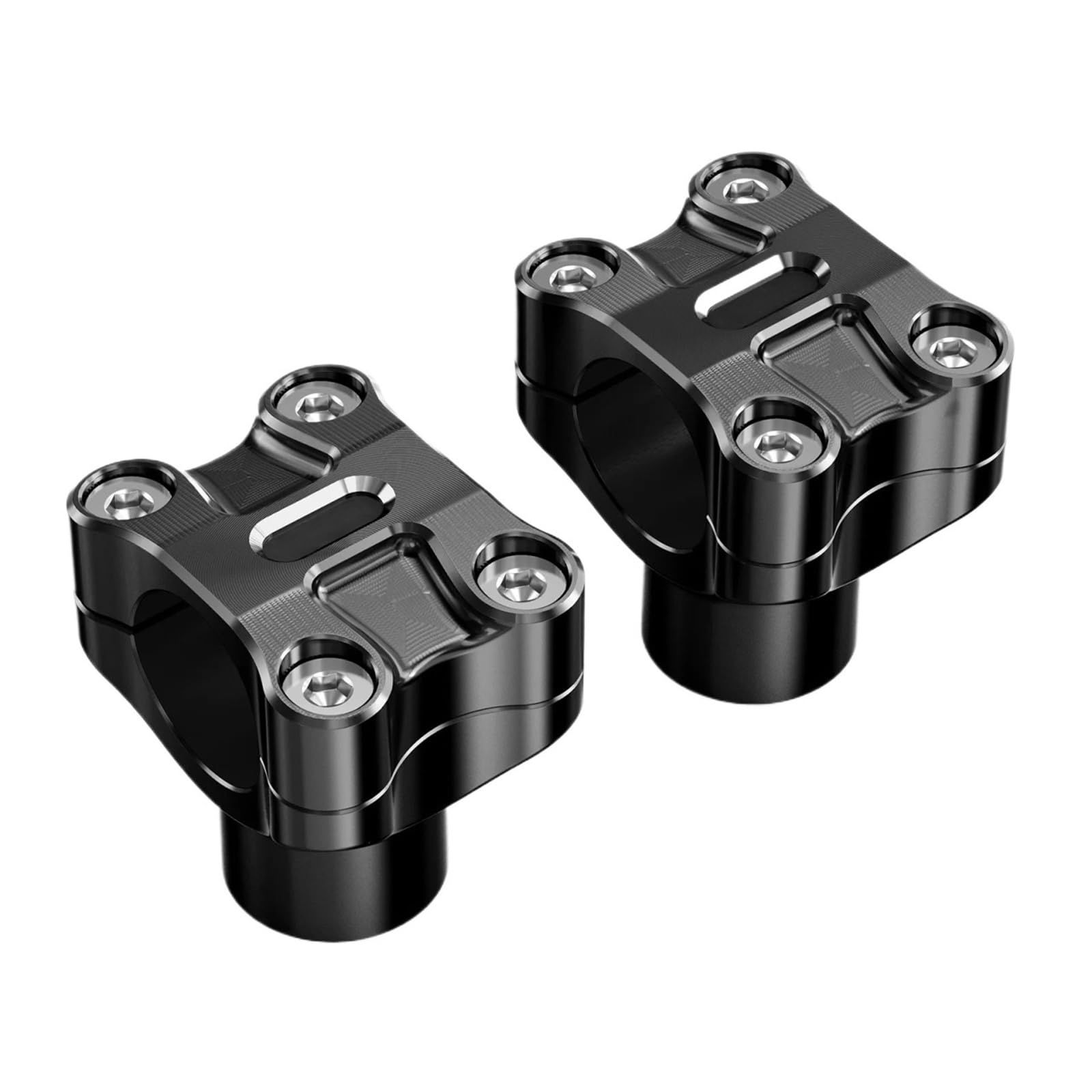 VNSMM 2" Handlebar Riser Clamp Fit For Harley Dyna Super Glide FXD Custom FXDC Low Rider FXDL Street Bob1.25 Bar(Black)