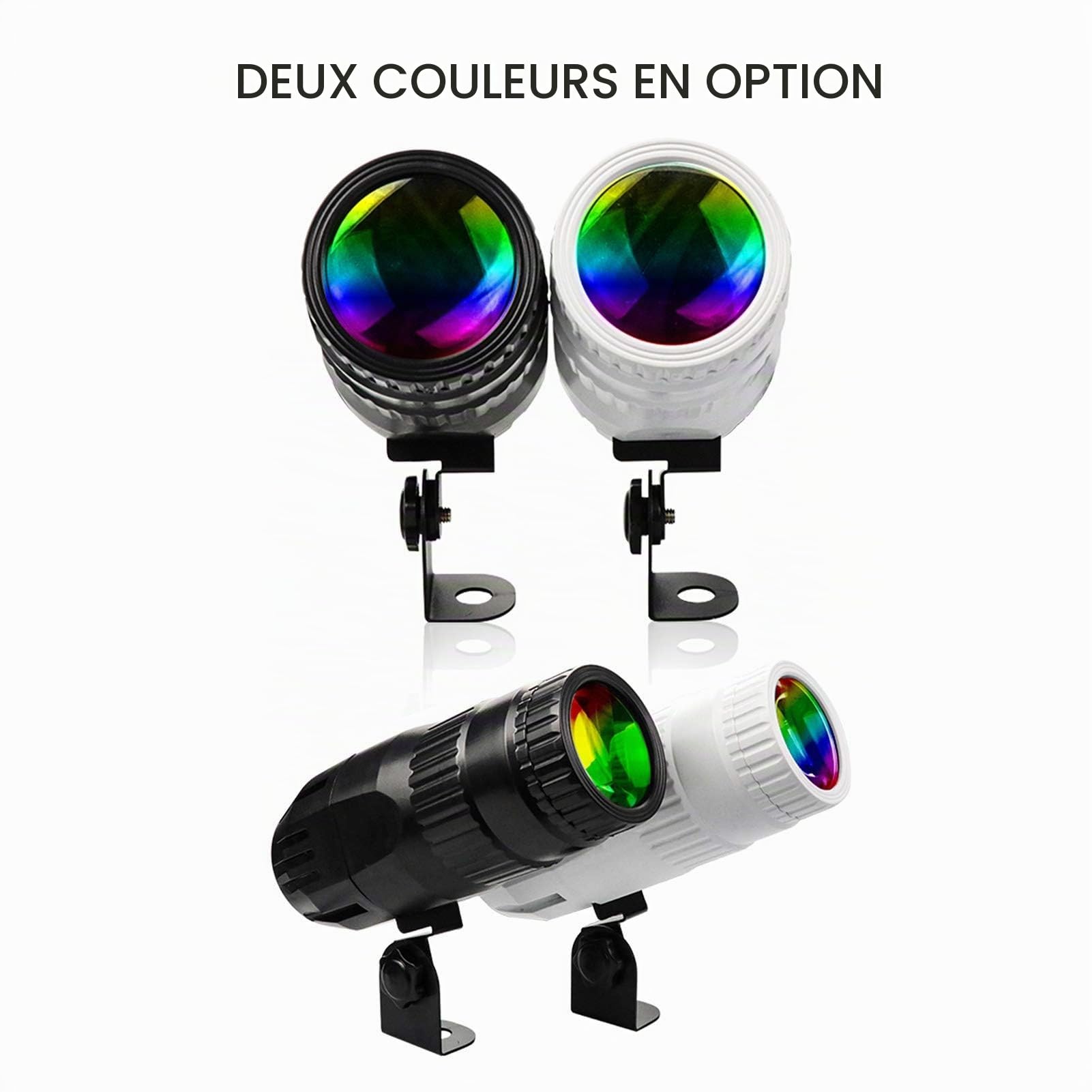 Lixada Projecteurs Pin Spot,Pinspot LED à Effet DJ,Mini Lampe LED RGBW - Avec Spot à Distance - Effet Scène - Éclairage Pour DJ - Disco Party Bar Club Show - Mariage -Blanc