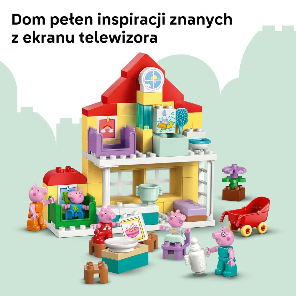LEGO DUPLO Dom rodzinny 10467 | domek dla dzieci, klocki dla 2-latka, prezent dla dziewczynki i chłopca 2+, rodzinna zabawa, 84 elementy