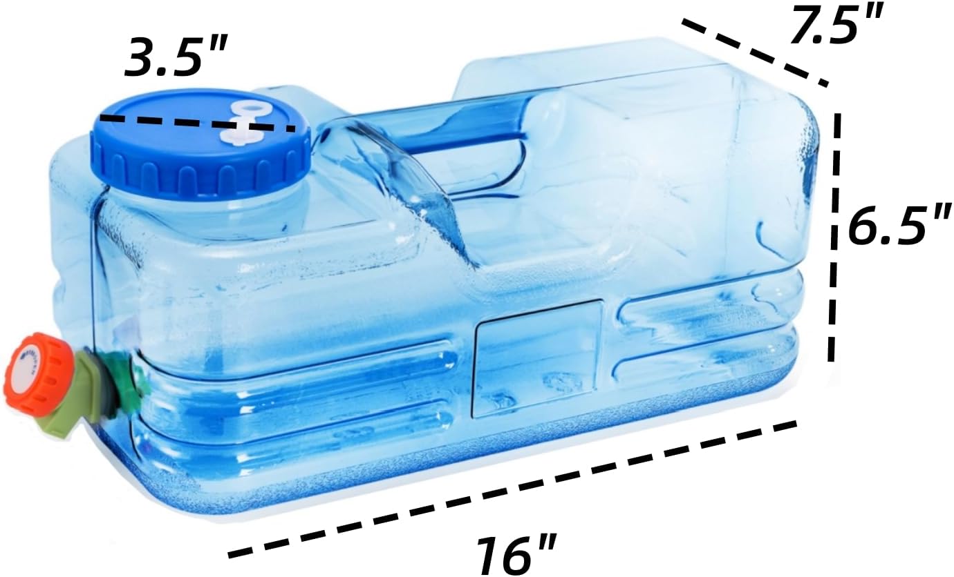 Dicunoy Camping Water Container, 2.6 Gallon Portable Water Jug with Spigot, Thick Water Dispenser Brick with Wide Filler Opening for Hiking, Picnic, Vehicle, Outdoor, Emergency, Hurricane Supplies - Image 2