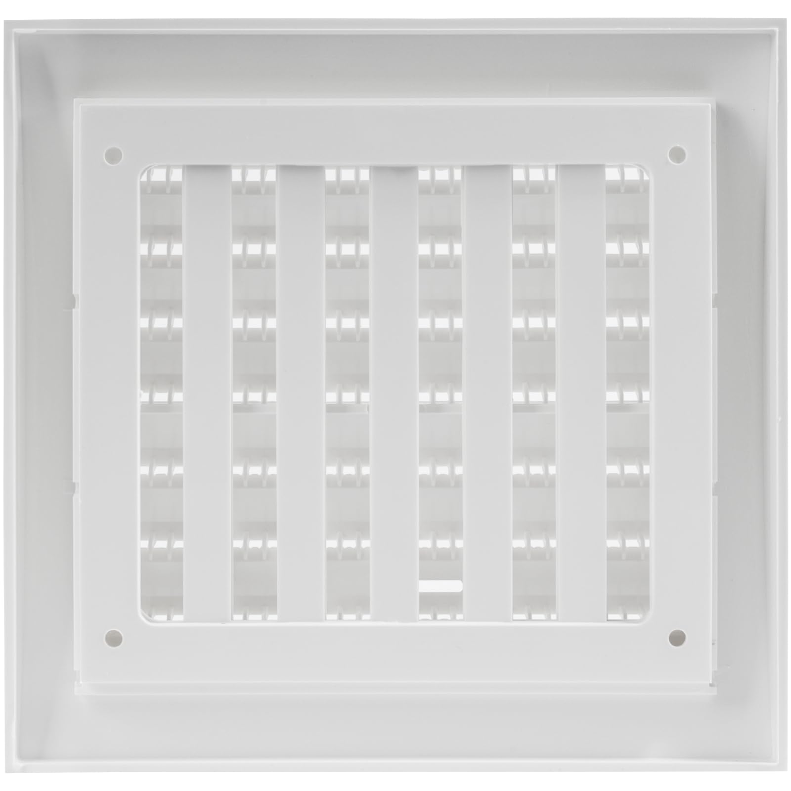 Vent Systems 150 x 150 mm / 6 x 6 Inch White Square Louvered Air Supply Vent Cover with Slider, Dryer - Image 2