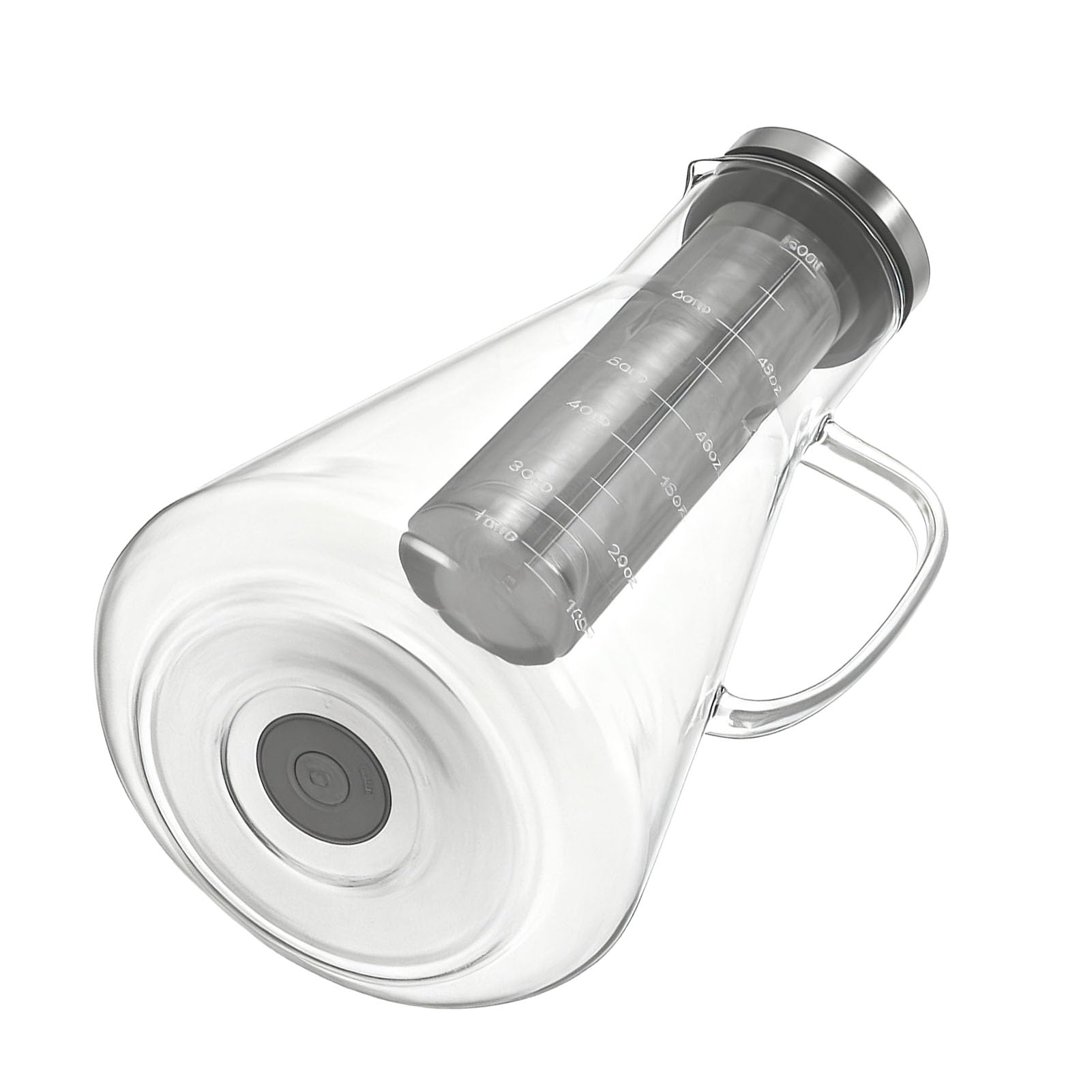 Macchina per caffè Freddo, Caffettiera Ghiacciata in Vetro Borosilicato con Filtro in Acciaio Inossidabile, Caraffa Sigillata per Birra Fredda per caffè e tè Limonata Ghiacciata Bevande