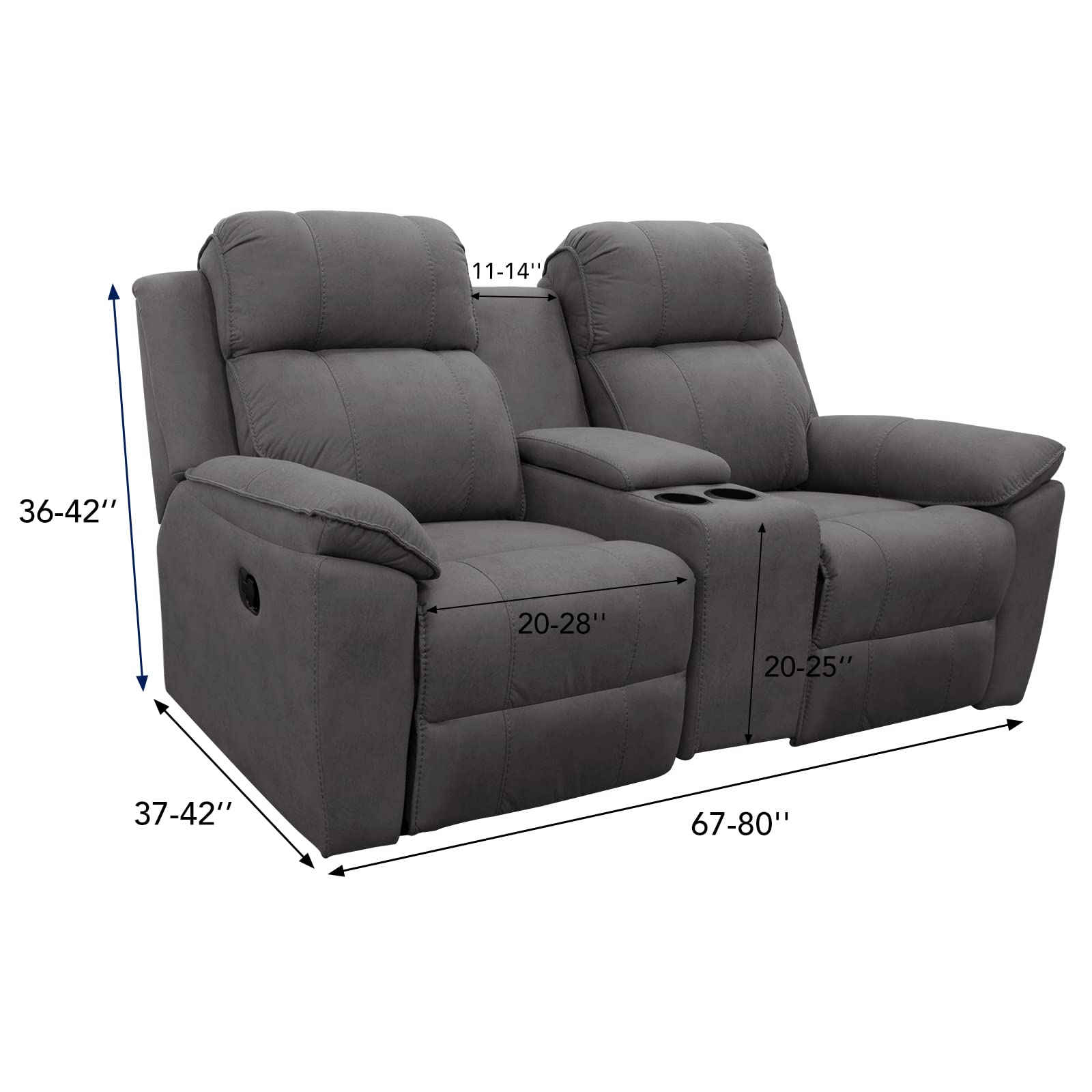 EasyGoing Stretch Recliner Loveseat Cover with Center Console Sofa