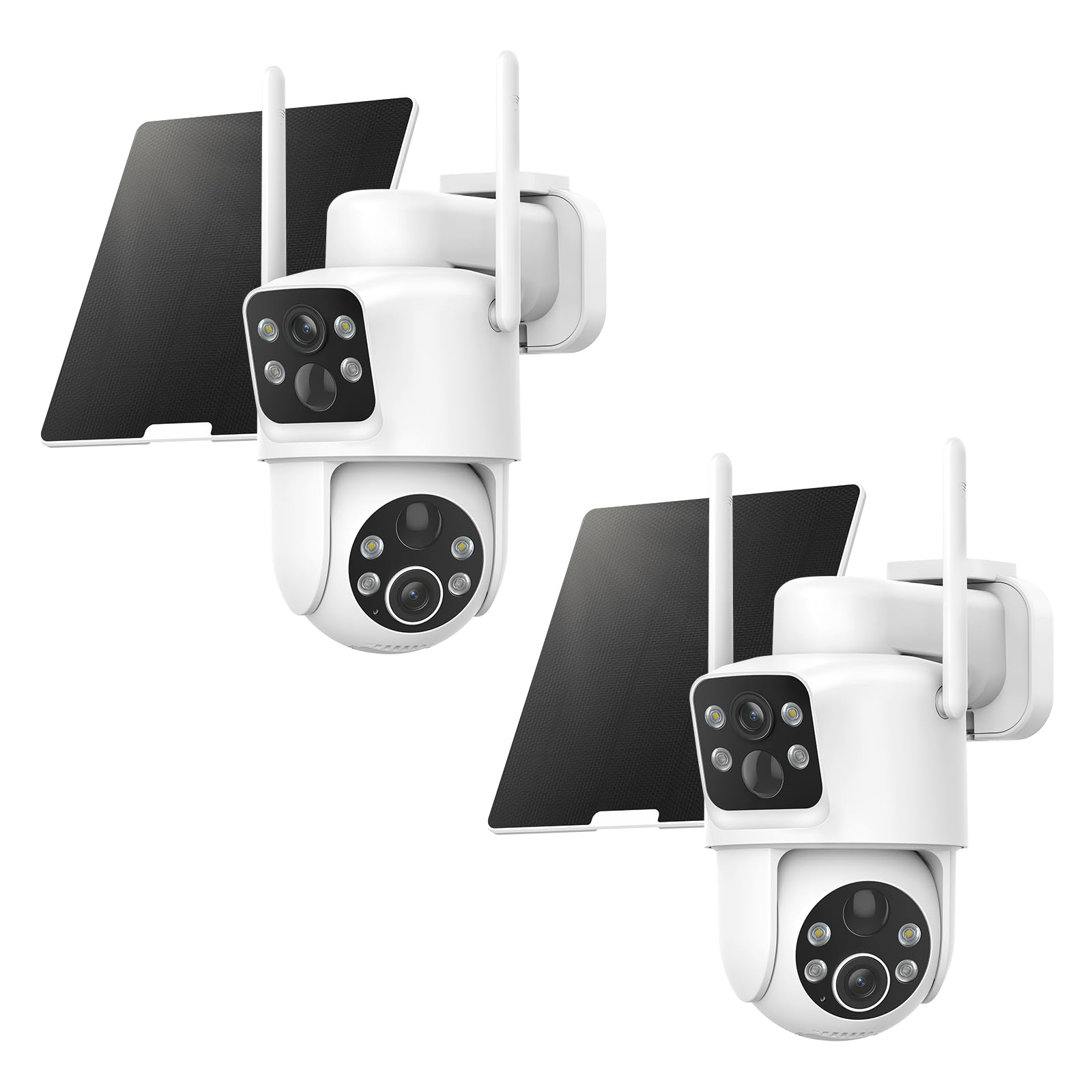 Amazon.com : TKENPRO 2 Pack Dual Lens Solar Security Cameras