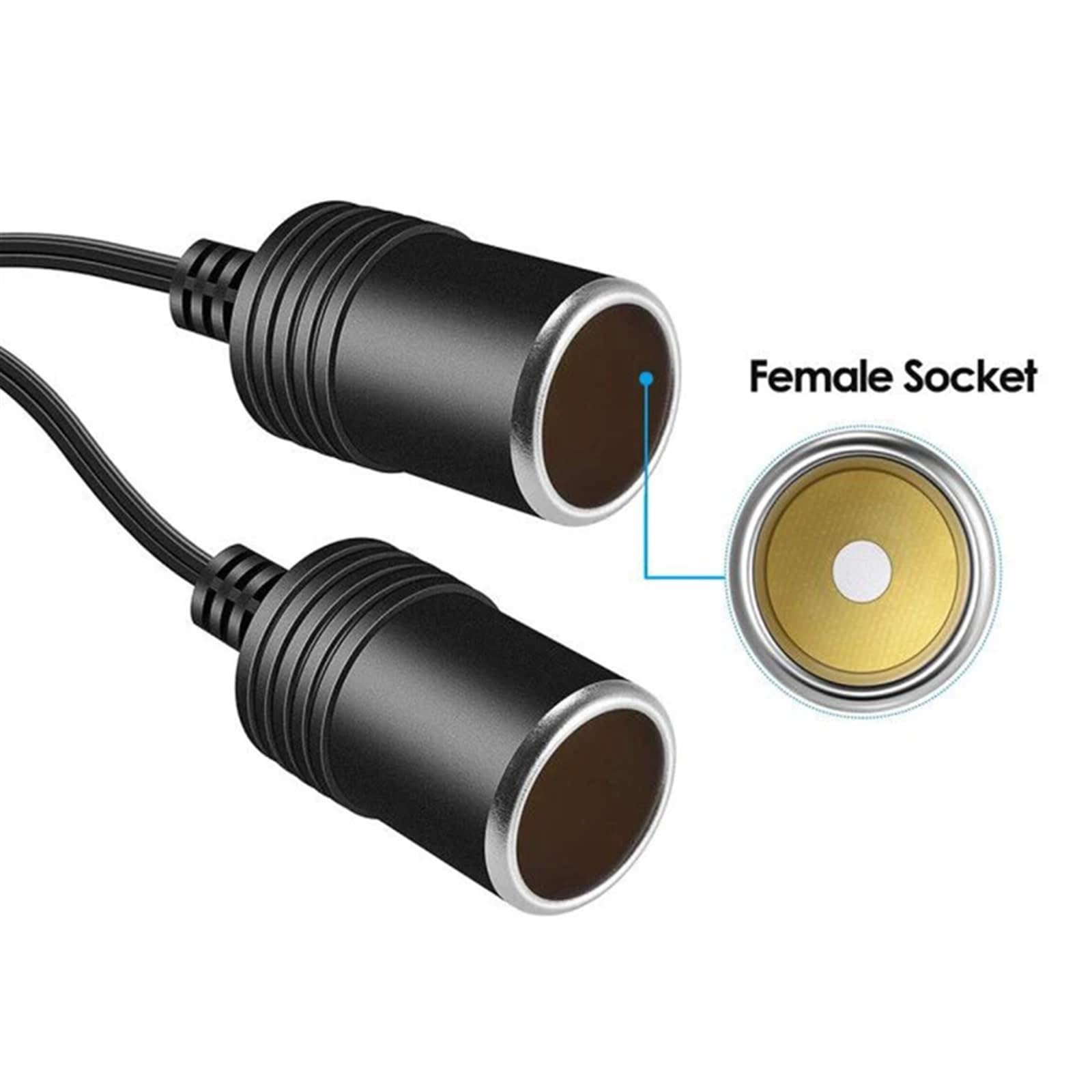 1PCS 12V 10A Auto Tripla Doppia Porta Accendisigari Splitter Presa Femmina Spina Adattatore di Alimentazione del Connettore di Uscita