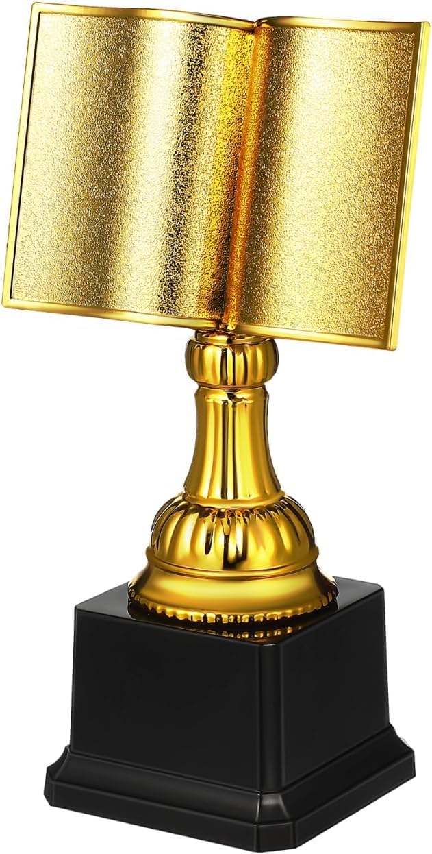Niltracy Gold Trophy Cup: Reading Star Trophy for Kids - 7.87 Inch Plastic Award Cup for Encourages Reading - Suitable for Competition, Achievements Award