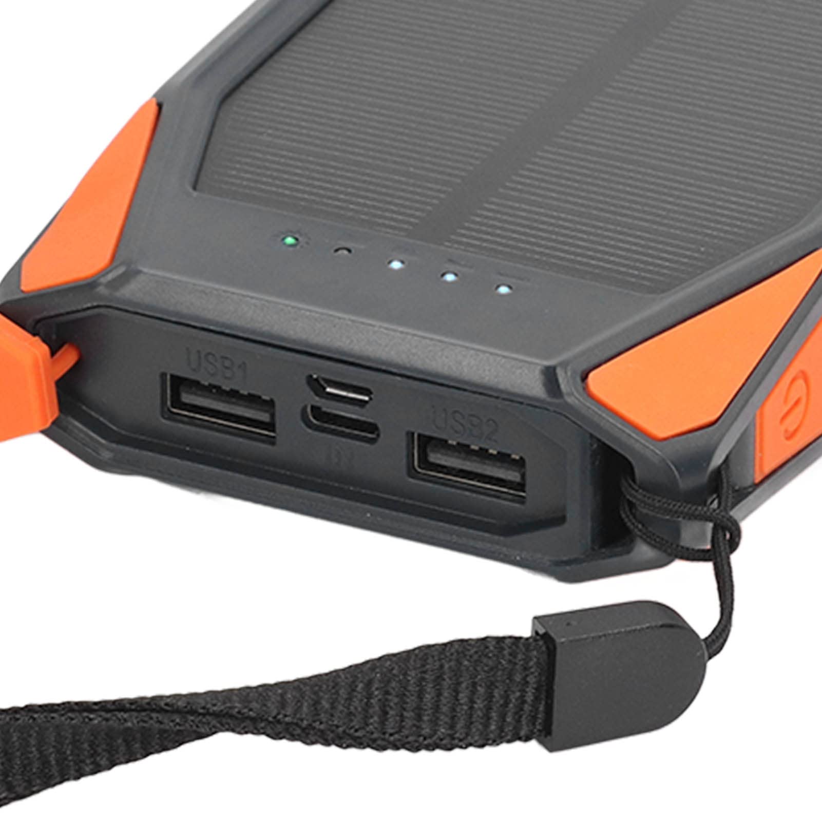 Power Bank Solare con Ricarica Rapida 10000mAh, Pannello | Ricarica wireless, doppie porte USB, compatibile per esterni, materiale ABS, design leggero
