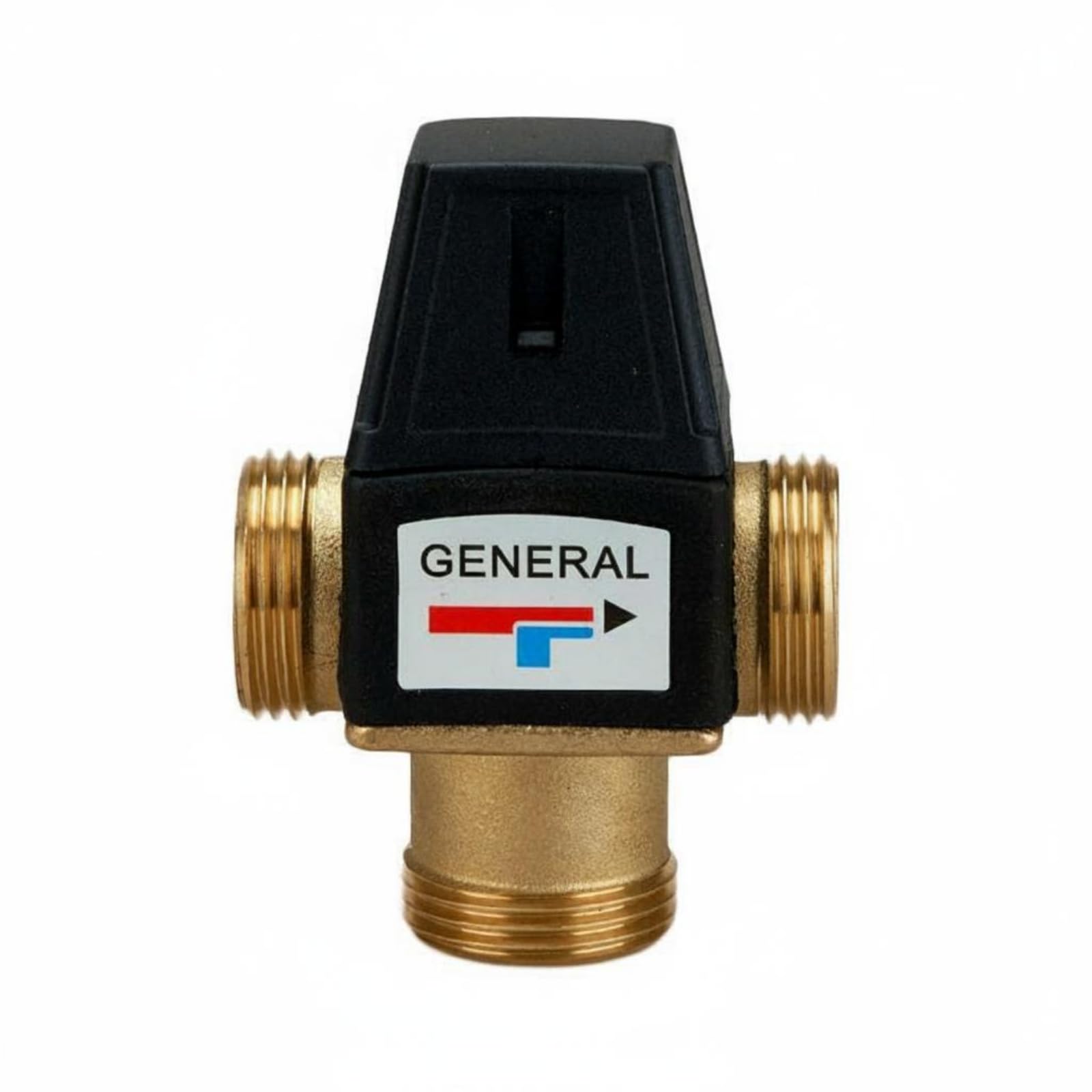 Qianly Válvula Termostática de Mezcla Válvula de Temperatura Mezclador de Agua Regulador Termostático con Respuesta Automática de Construcción en Latón, DN25-Rosca Externa