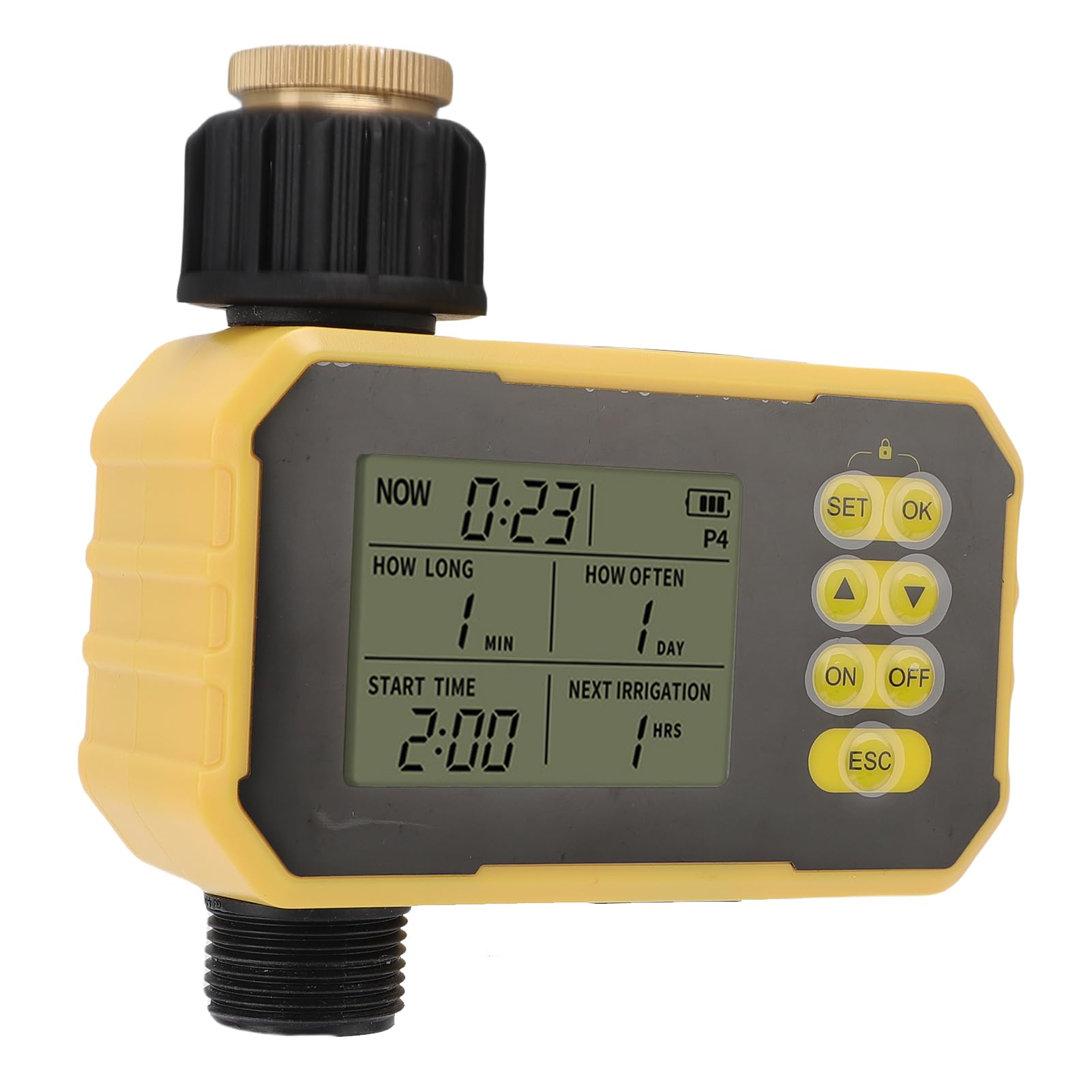 Yctze Timer per Irrigatore Solare, Timer per Irrigazione a Pannello Solare Regolabile con Pressione dell'acqua da 0,3-8 Kg con Porta di Tipo C, Tubo da Giardino Automatico Programmabile con Ritardo