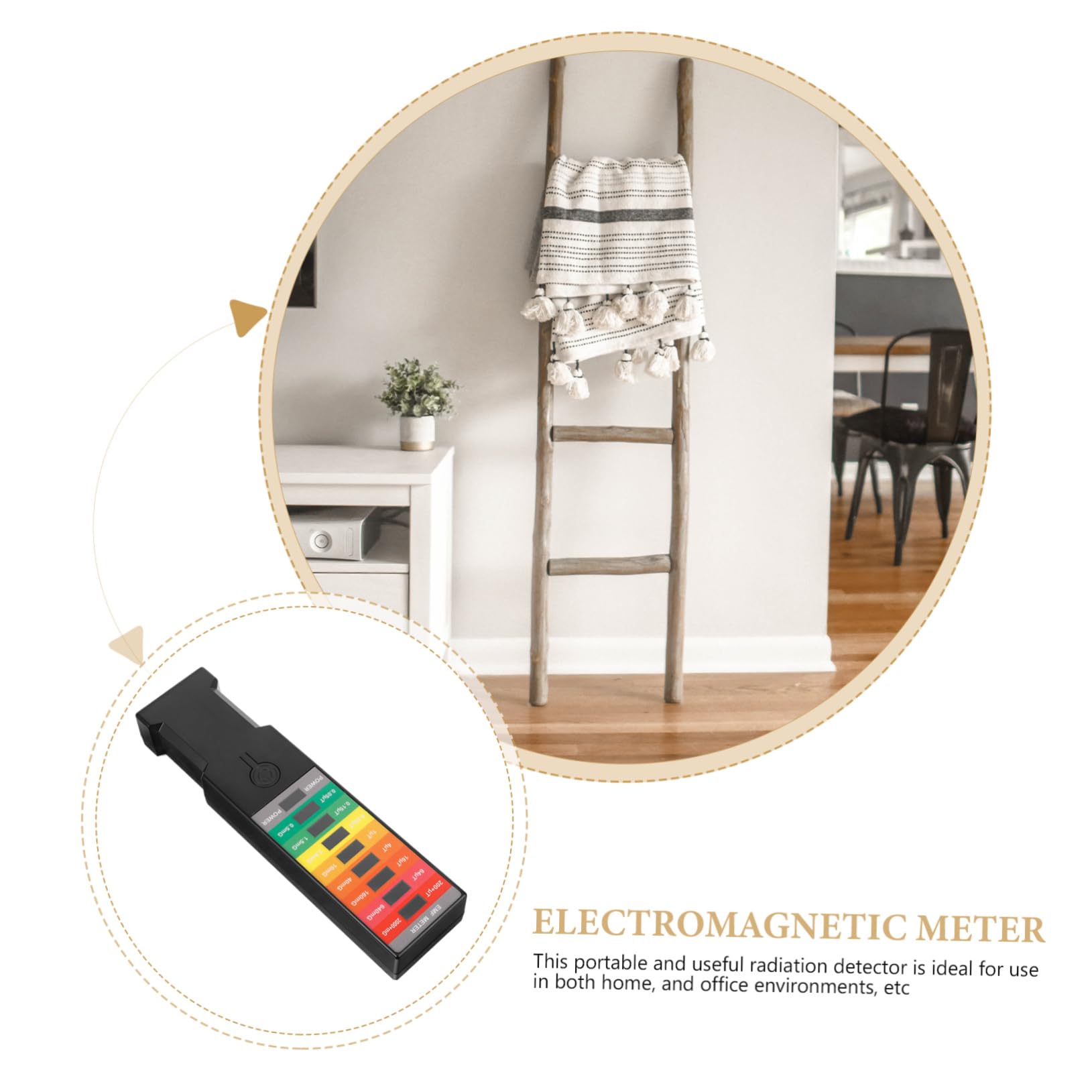 MUCKLILY Handheld Detector High/Low/mid Frequency Emf Reader User-Friendly for Home Office Compact Design