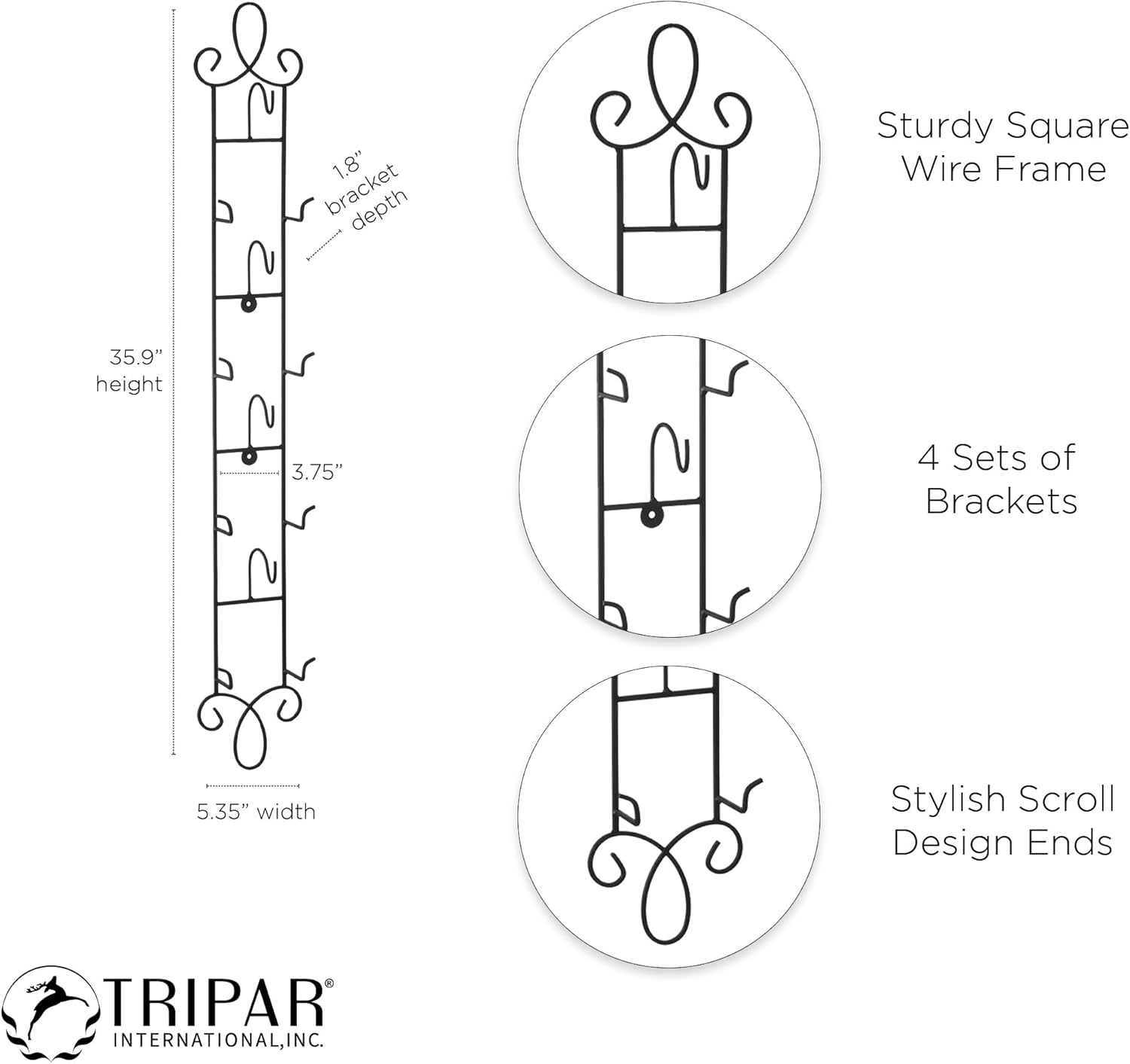 Augusta Vertical Antique White Cup & Saucer Wall Rack, Antique White