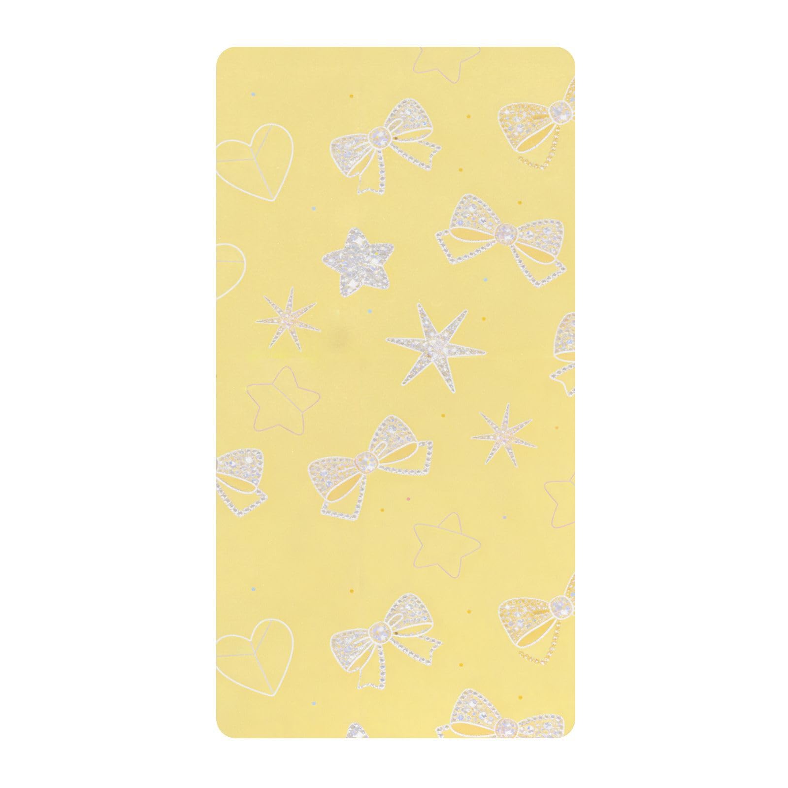 Drap de berceau en coton doux haut de gamme avec nœud jaune délicat et cœur