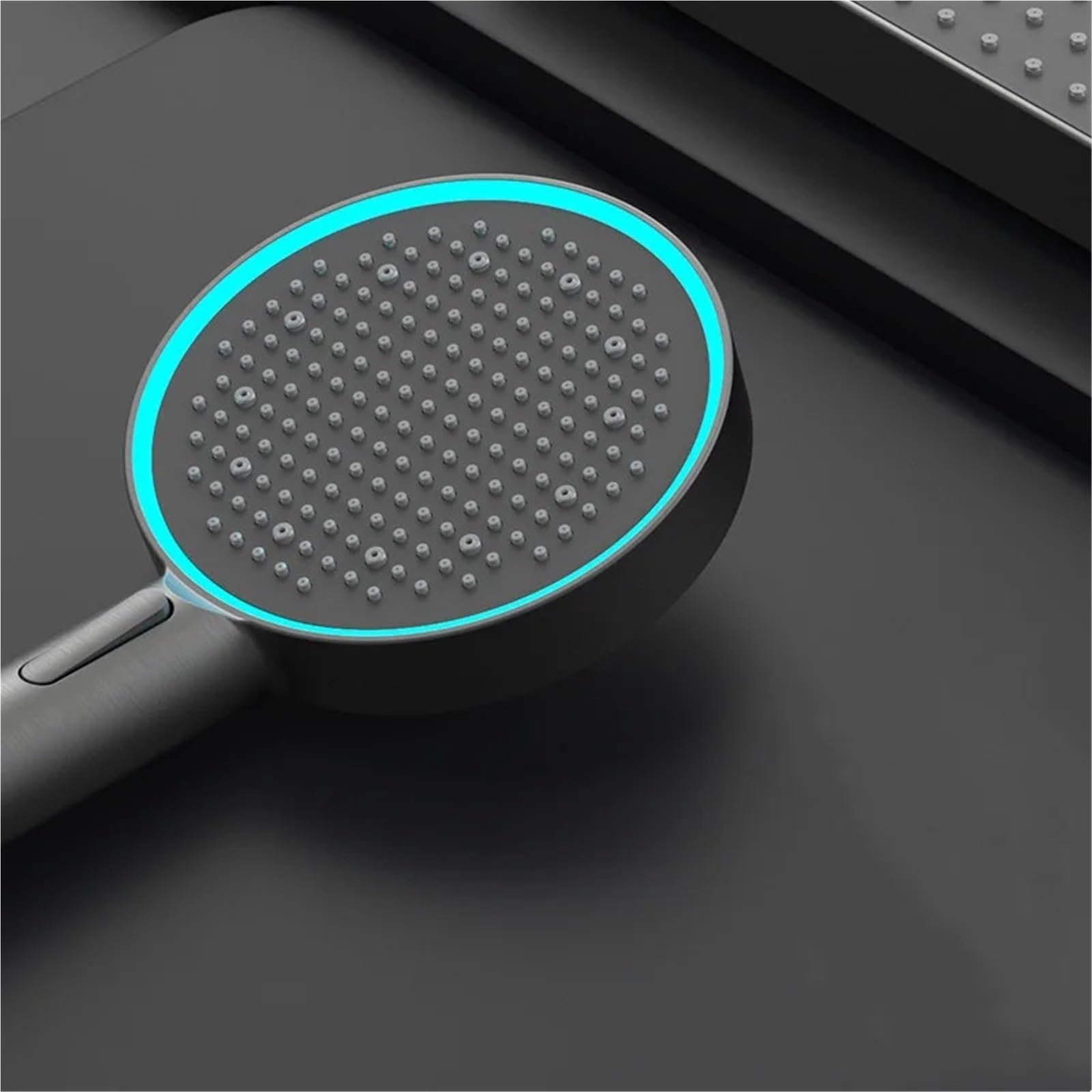 Cabezal de ducha LED sin electricidad de alta presión, cabezal de ducha con rociador ajustable de 3 modos, accesorio de baño(Grey head)
