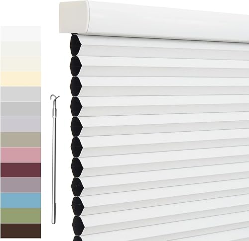 Tonature Persianas celulares 100 % opacas, sin cordón, con diseño de panal de abeja, impermeables, con aislamiento térmico, para el hogar, ventanas