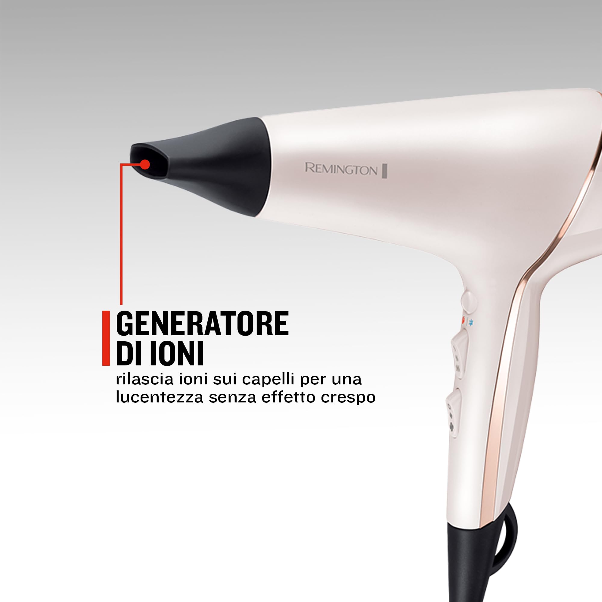 Remington Asciugacapelli Professionale 2400W - Teconologia OPTIheat per risultati di lunga durata - 3 accessori styling, cura ionica, Anti crespo, Motore di lunga durata - PROluxe AC9140