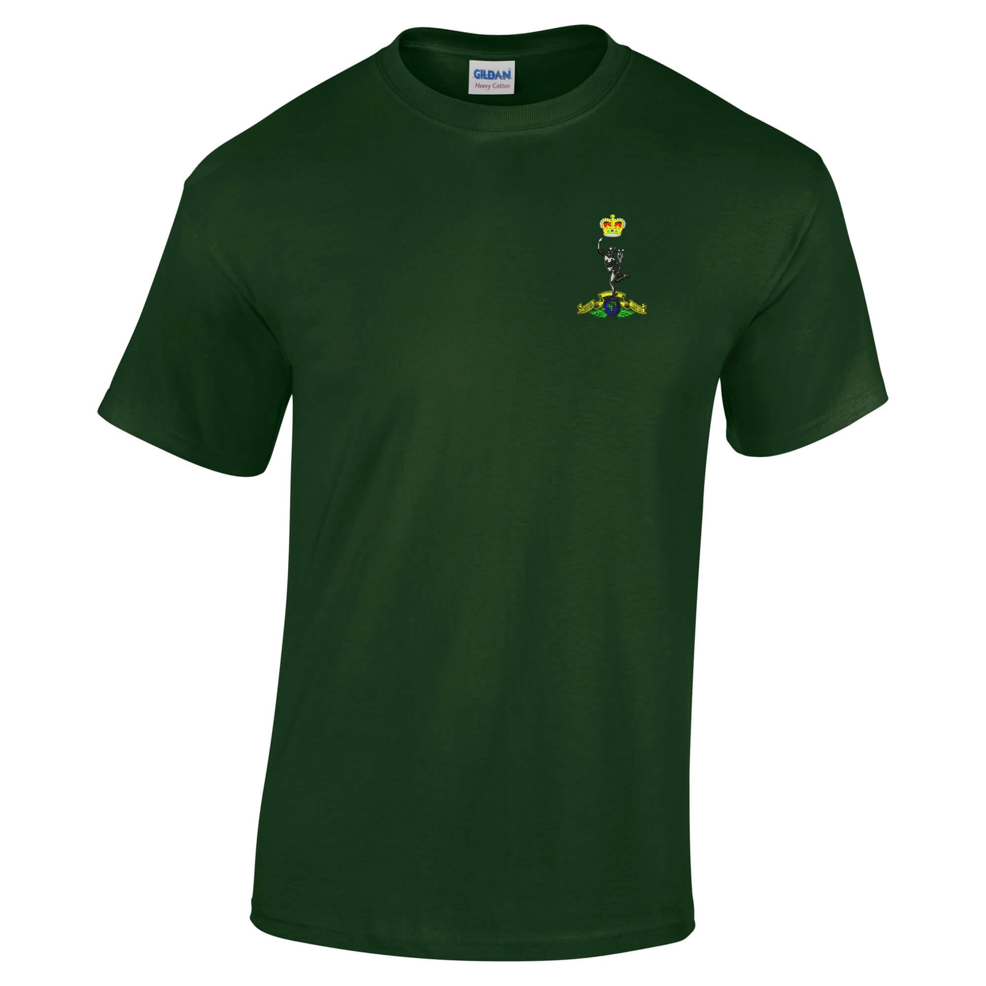 Pineapple Joe's Men's Forest Green Royal Corps Of Signals Embroidered T-Shirt - Large
