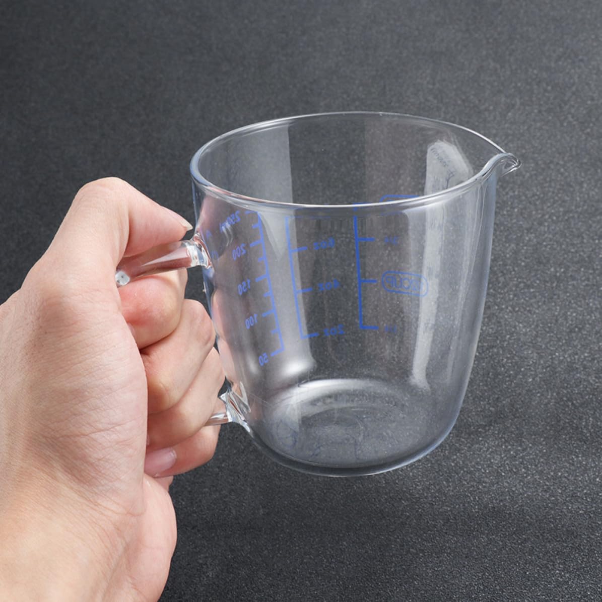 VALICLUD 3 Piezas Taza Vidrio y Medidora de Asa 500ml 250ml con Líquidos | Graduación Visible, Fácil de Llevar y Guardar, Uso en Cocina