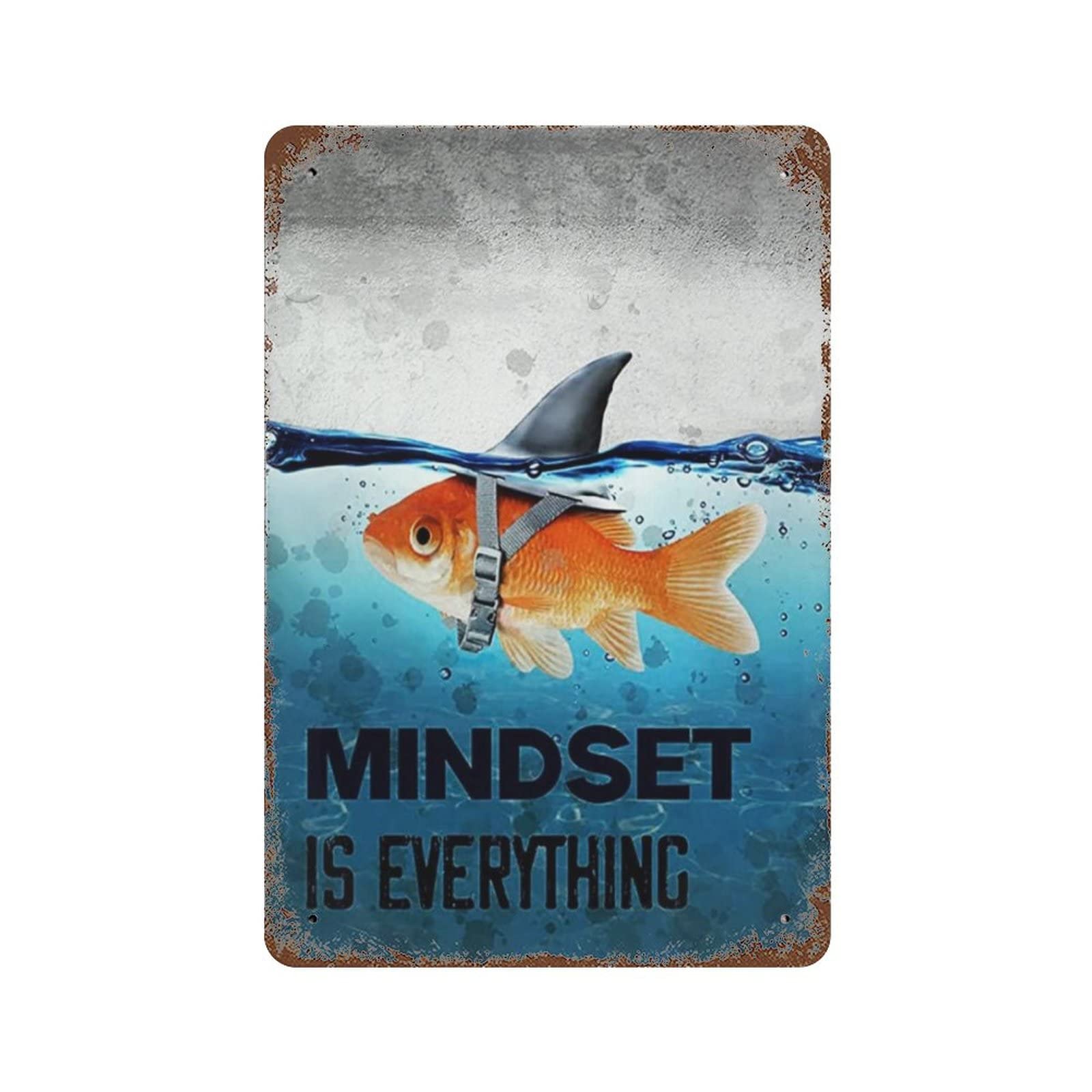 AOOEDM Mindset Is Everything Vintage Metal Sign Tin Sign for Home Bar Pub Kitchen Man Cave Tin Sign Wall Decor Poster Wall Plaque