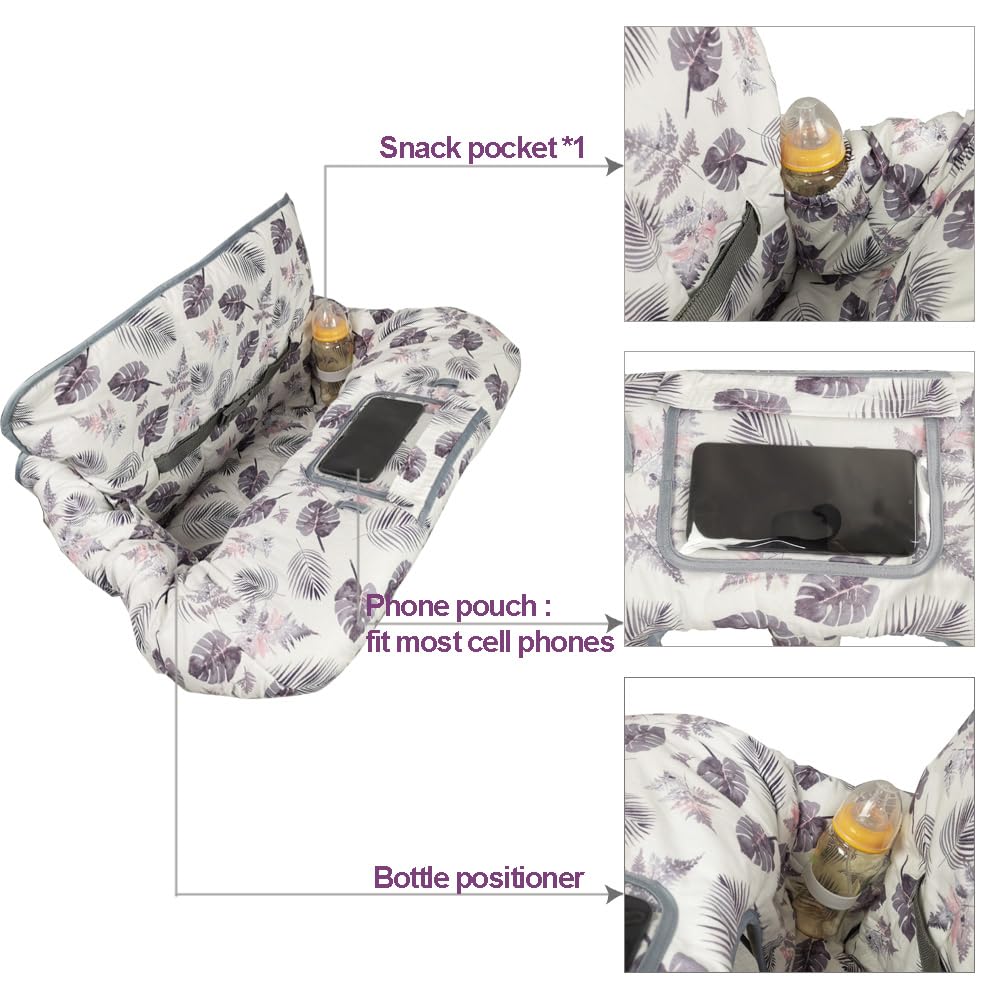 RHYDEER Shopping cart Cover for Baby, 2 in 1 high Chair Cover, roll in and go, Universal fit