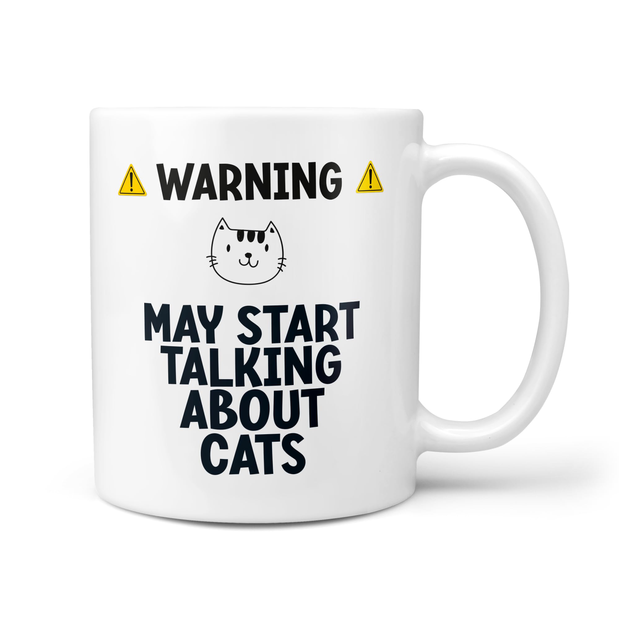 TeHe Gifts - Warning May Start Talking About Cats Present Funny Novelty 10oz Gift Mug