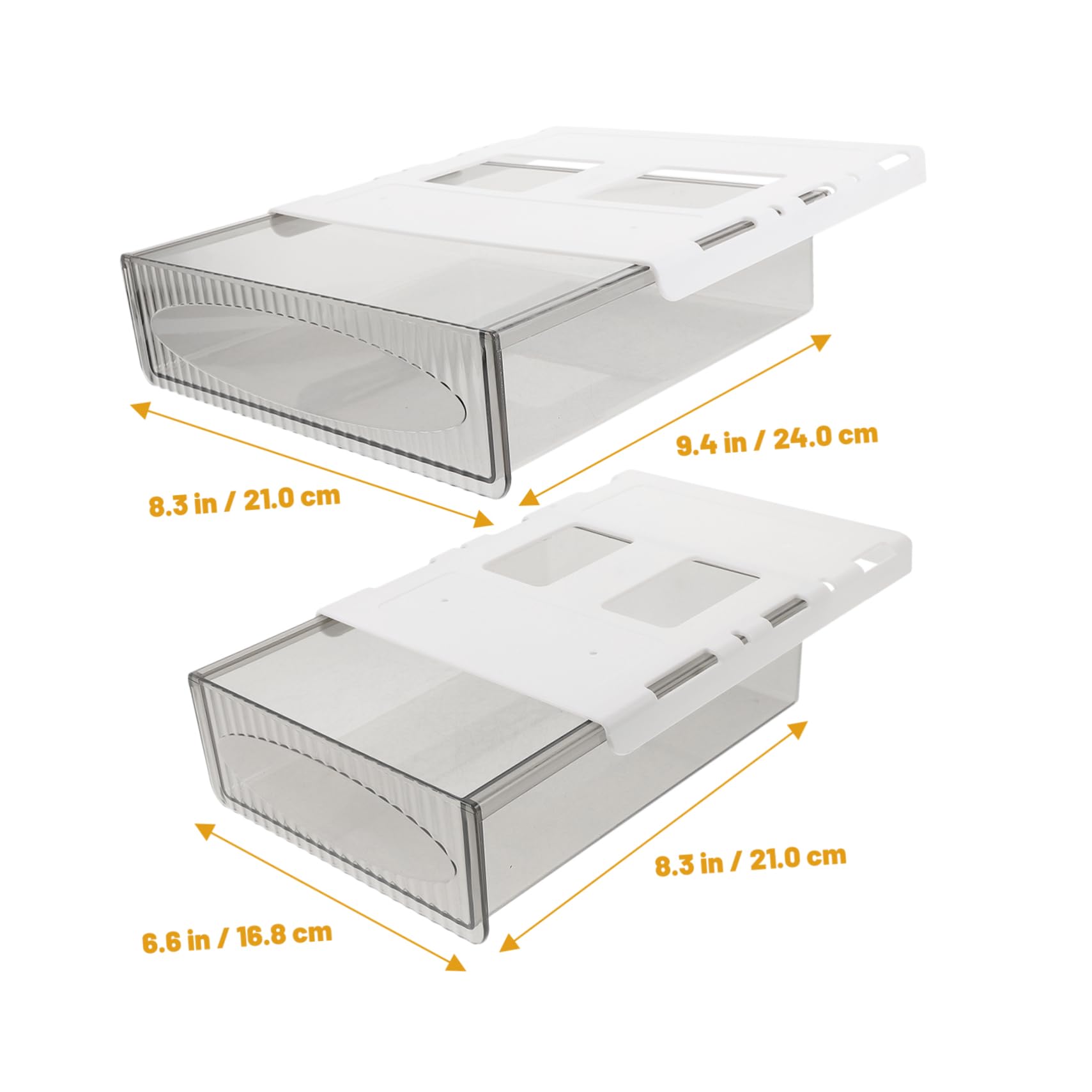 DOITOOL 2pezzi Sotto Scrivania Organizzatore da Scrivania in Plastica Resistente Cassetto Portaoggetti per Ufficio e Casa Design Scorrevole Comodo