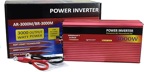 Miniatura 6 de NALMAXO Inversores de corriente de onda sinusoidal pura de 3000 W, 12 V24 V48 V60 V CC a CA, 220 V, 11 salida de CA, 1 puerto USB y pantalla LED,