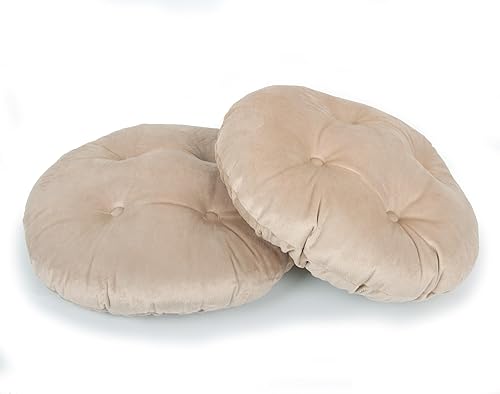 Miniatura 4 de Augld Cojín de taburete de bar de terciopelo suave acolchado redondo cubierta de taburete 14" terciopelo gris