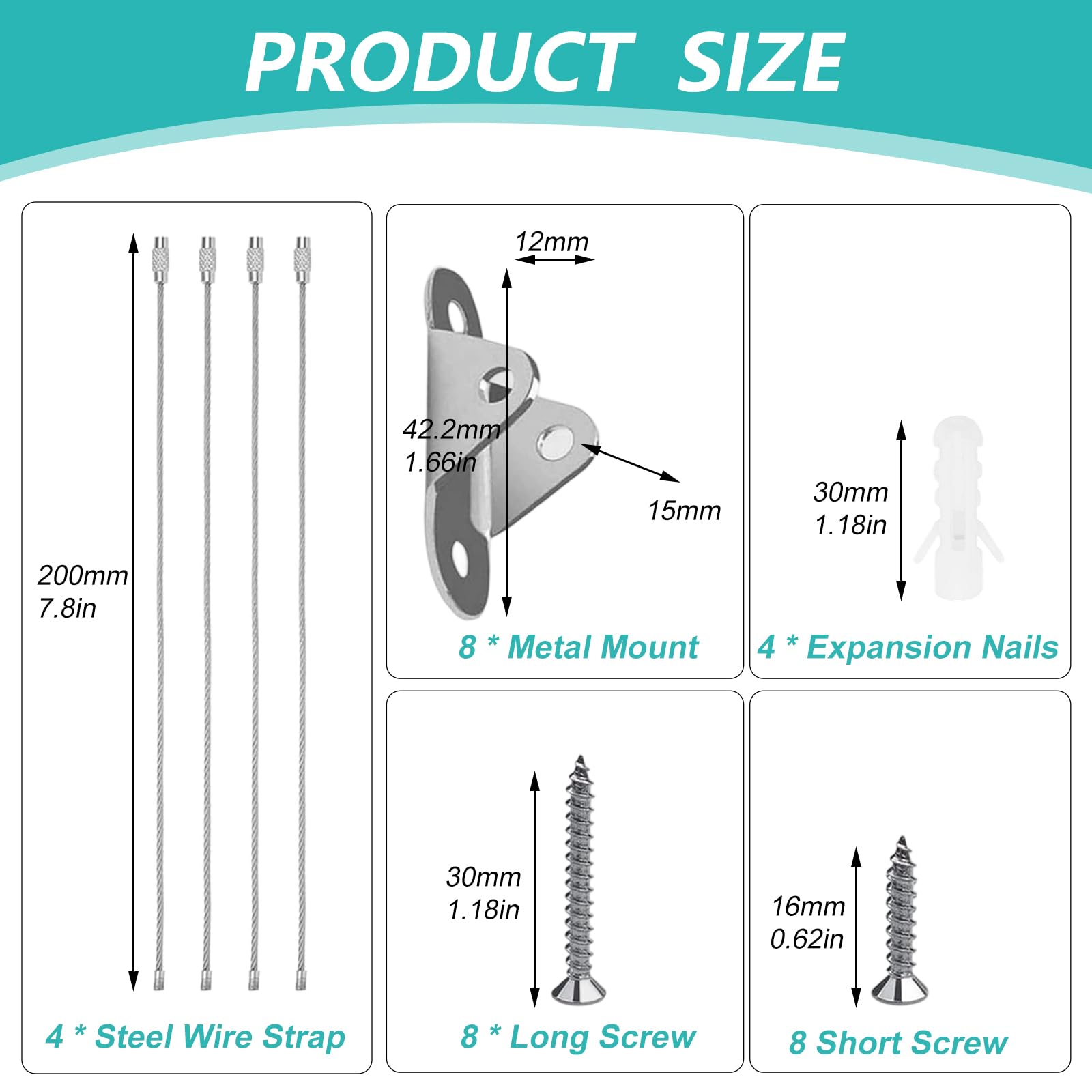 4 Pack Furniture Wall Anchor Kit, Heavy Duty Anti-Tip Furniture Straps & Anchors for Baby Proofing Secure Bookshelf, Dresser - Image 2