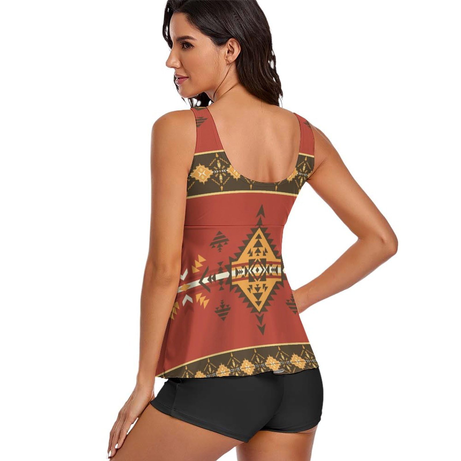 Badeanzüge für Damen, Fußball-Feuer-Tankini für Damen, mit Shorts, Bademode zum Surfen, Tauchen