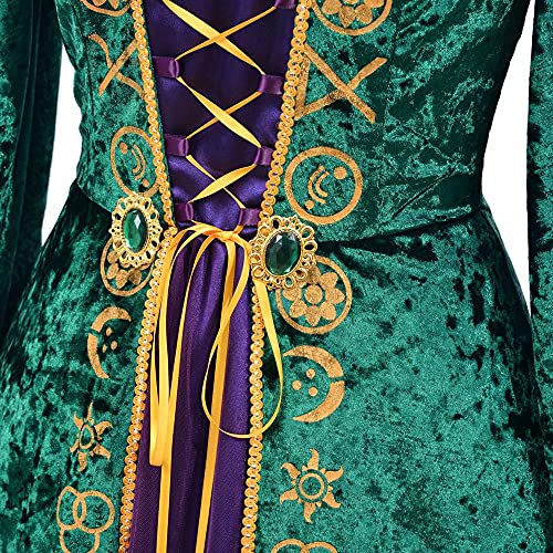 Cosplaydiy Medieval Green Velvet Dress Witch Cosplay Costume Robes Adult For Women Plus Size #TOP4